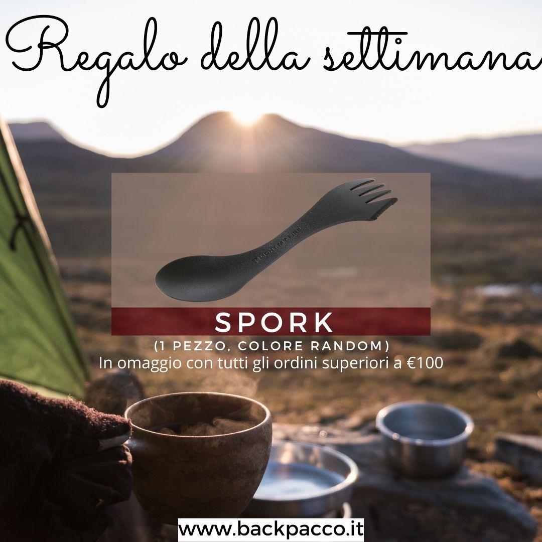 immagine dello spork in plastica in regalo su backpacco con gli ordini superiori a 100€