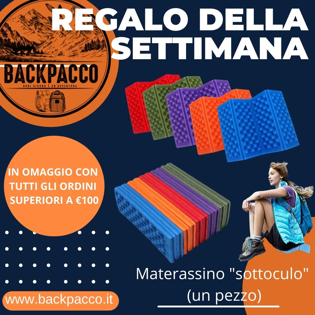 regalo della settimana su backpacco.it : materassino per sedersi