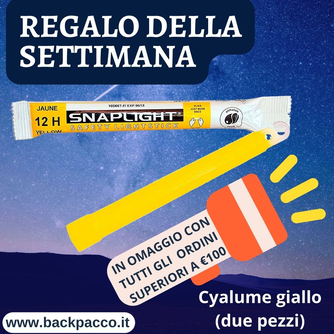Regalo backpacco della settimana: 2 luci chimiche cyalume.