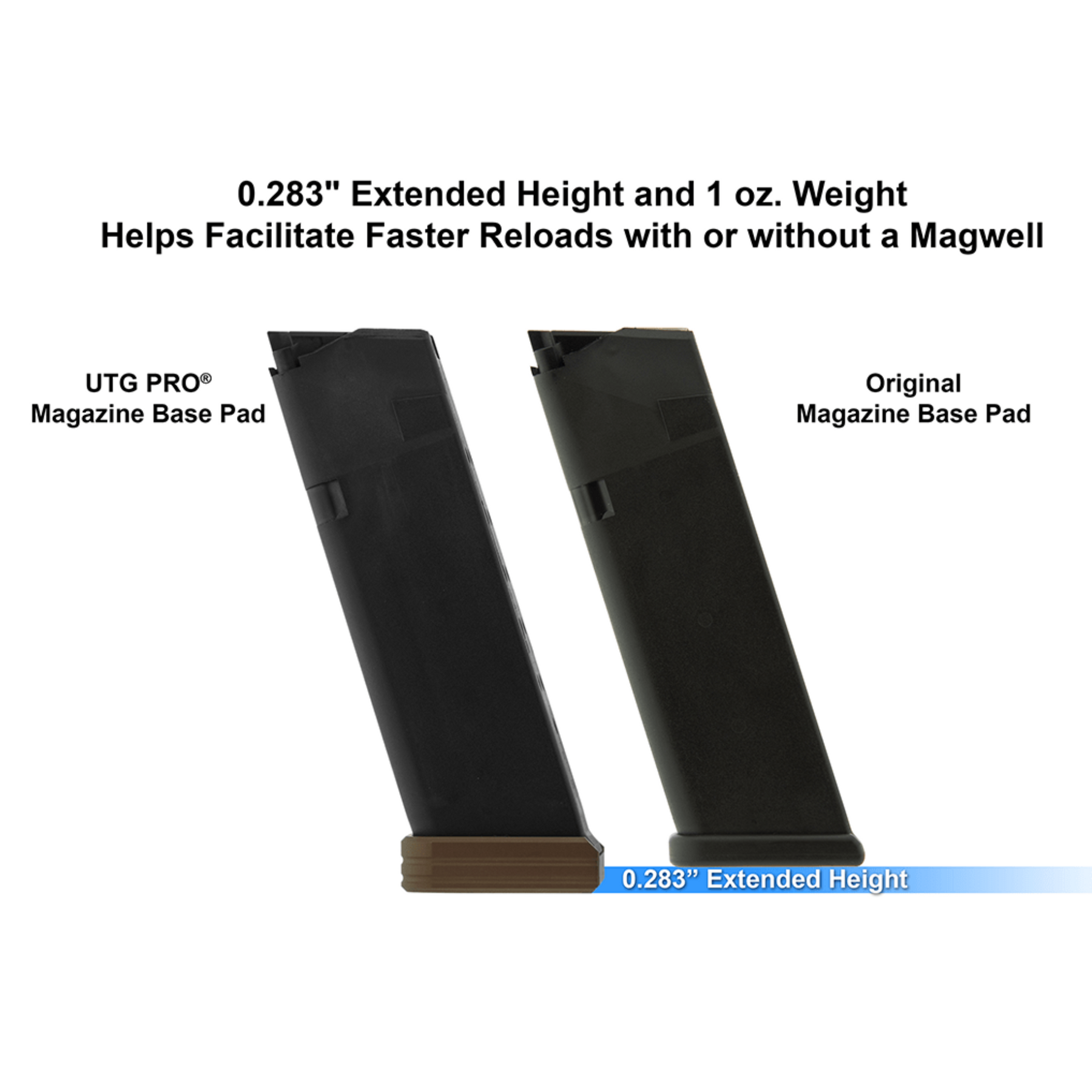 UTG | +0 BASE PAD FOR GLOCK .45 ACP/10MM OEM MAGAZINE - Pad per caricatore
