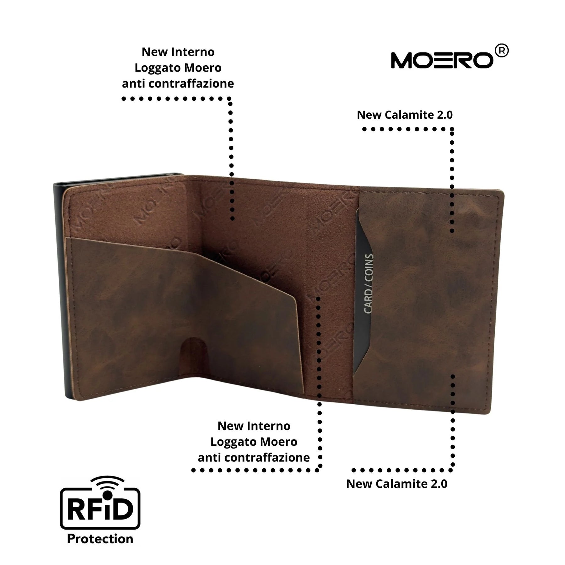 MOERO | PRO ZIP VINTAGE DARK BROWN - BROWN - Portafoglio
