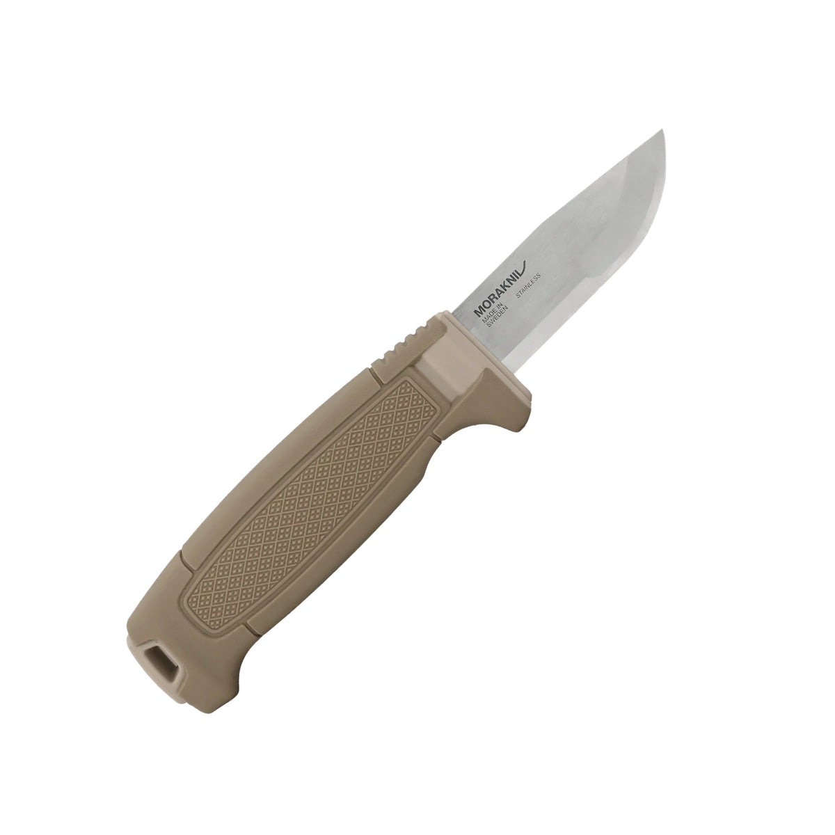 Morakniv Amberg Compact coltello a lama fissa compatto con profilo Scandi combinato, impugnatura ergonomica testurizzata ad alto grip con guardia salvadita e foro per cordino, ideale per outdoor, bushcraft ed escursionismo.