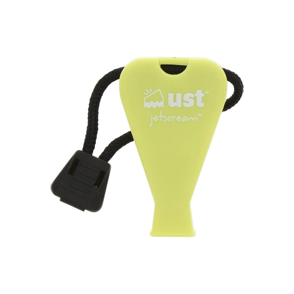 UST JETSCREAM FLOATING WHISTLE fischietto di segnalazione galleggiante di emergenza con design piatto e cordino di sicurezza per attività outdoor e sopravvivenza