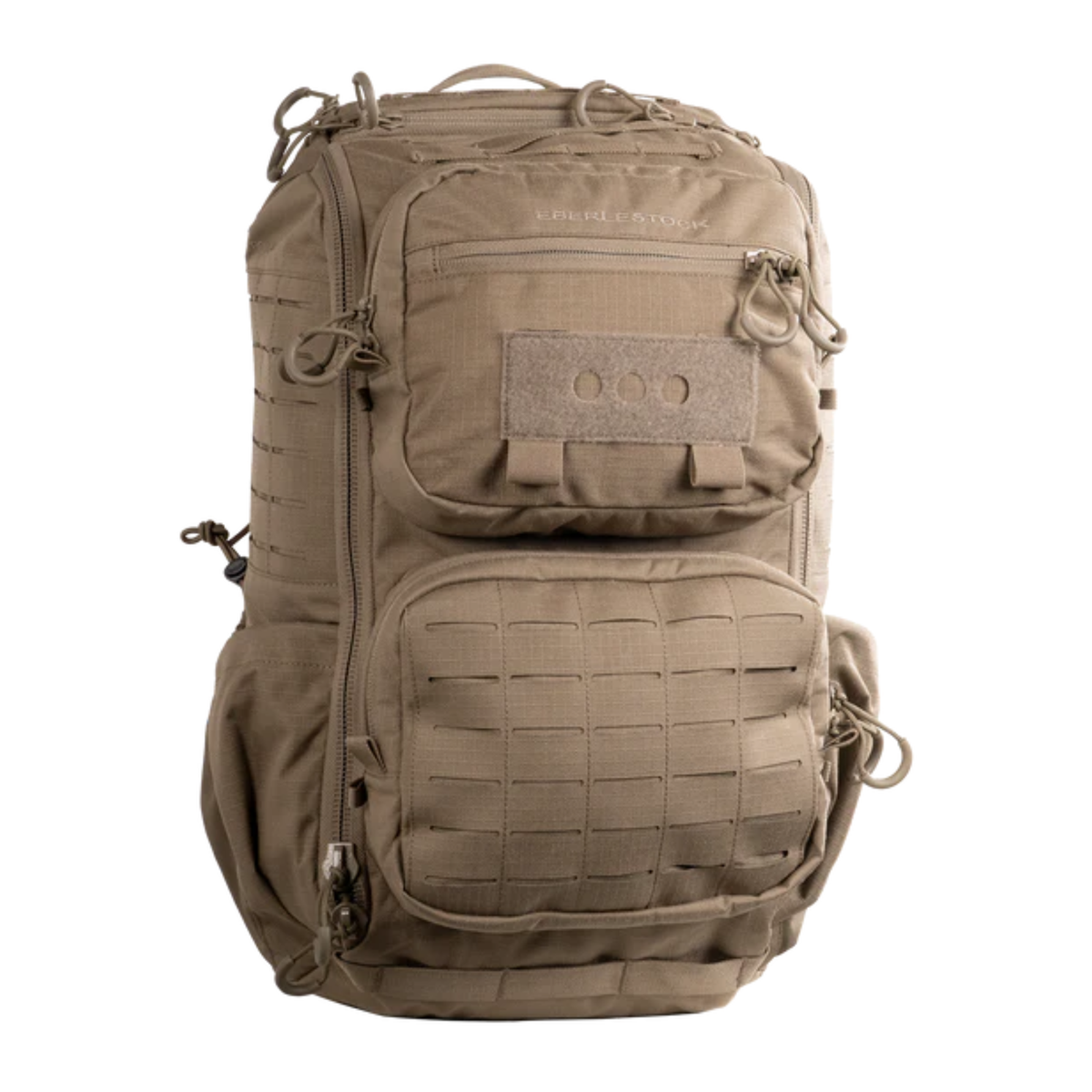 Zaino tattico Eberlestock Romad Pack da 25 litri, con doppia tasca cargo frontale, attacchi MOLLE tagliati al laser, pannello in velcro per patch ID, spallacci anatomici e sistema di idratazione compatibile