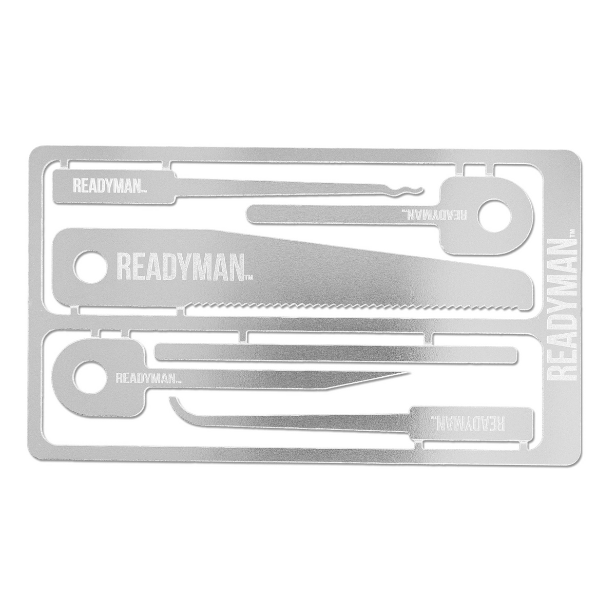 Card READYMAN Hostage Escape con strumenti SERE come sega, grimaldello e utensili di emergenza, kit compatto da sopravvivenza su Backpacco.it