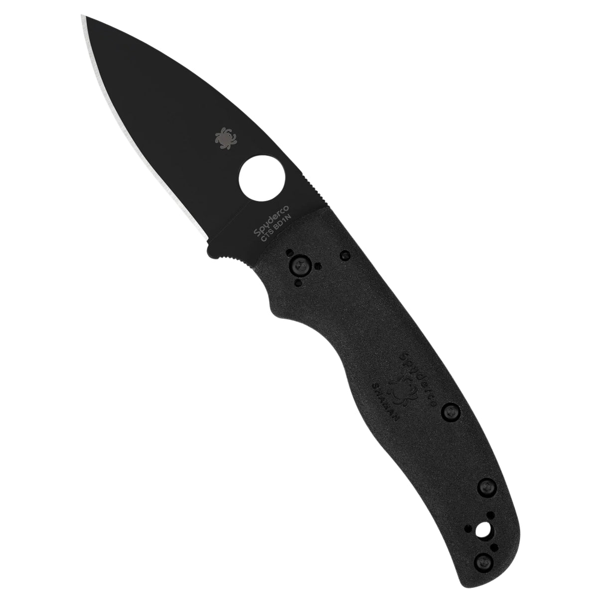 Spyderco Shaman Lightweight FRN coltello chiudibile EDC con lama in acciaio CTS BD1N foro SpyderHole blocco Compression Lock e impugnatura ergonomica in nylon rinforzato con fibra di vetro per uso quotidiano e outdoor
