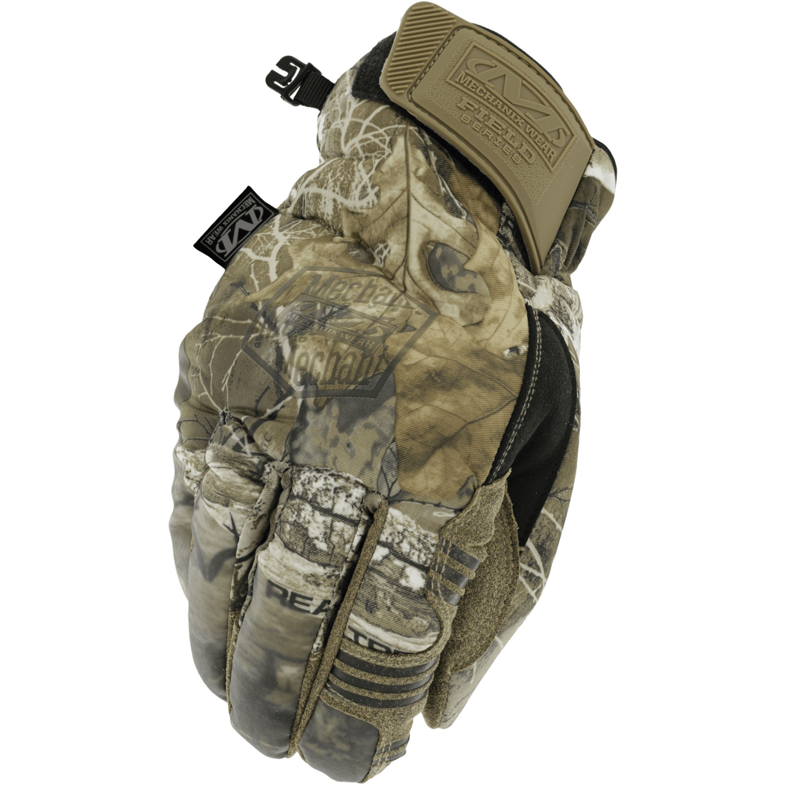 Guanti Mechanix Sub35 Realtree Edge, guanti tattici invernali imbottiti e isolanti in mimetismo Realtree Edge, per caccia e outdoor in clima freddo, con chiusura in velcro regolabile
