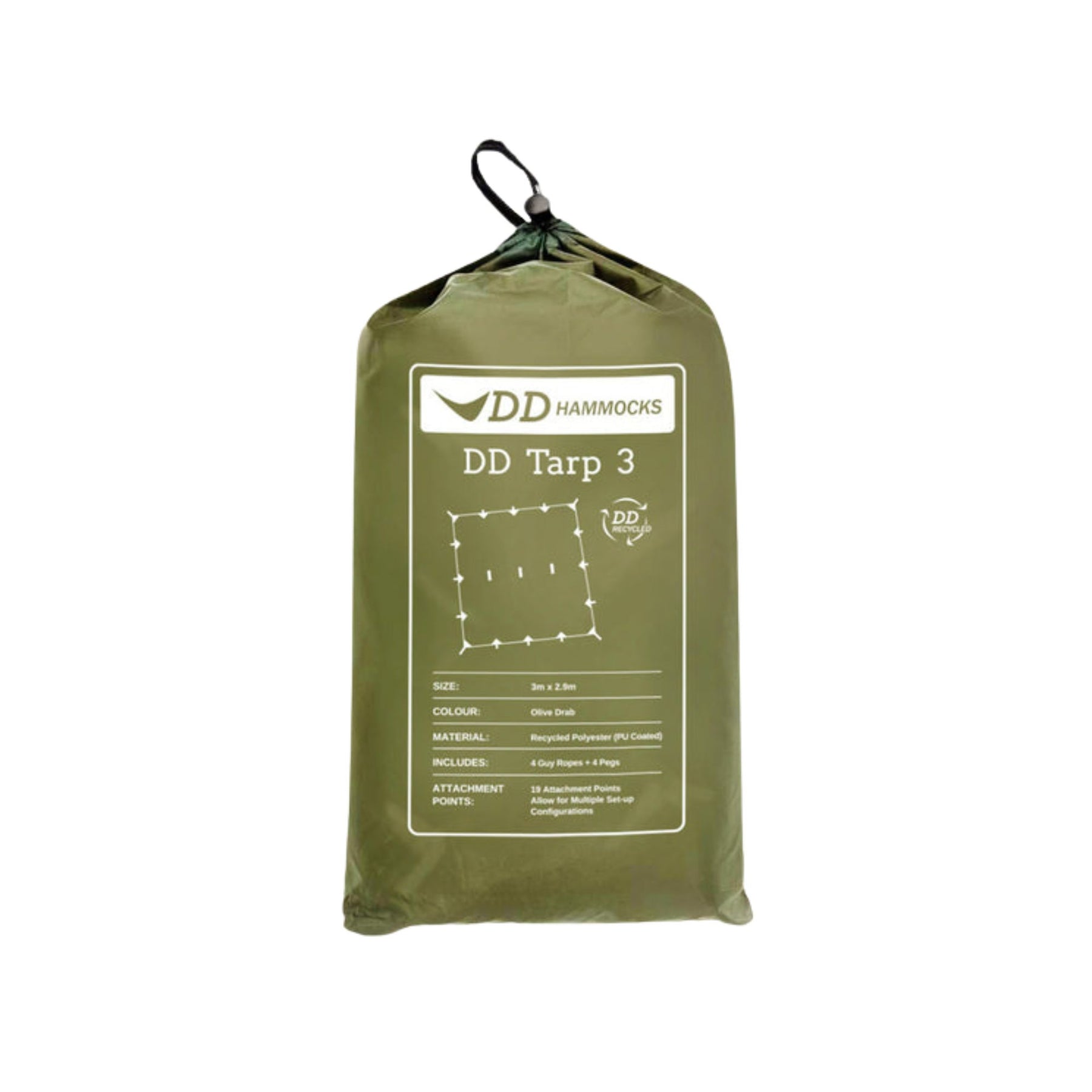 DD | RECYCLED TARP 3 X 3 METRI - Telo per camping ed escursioni