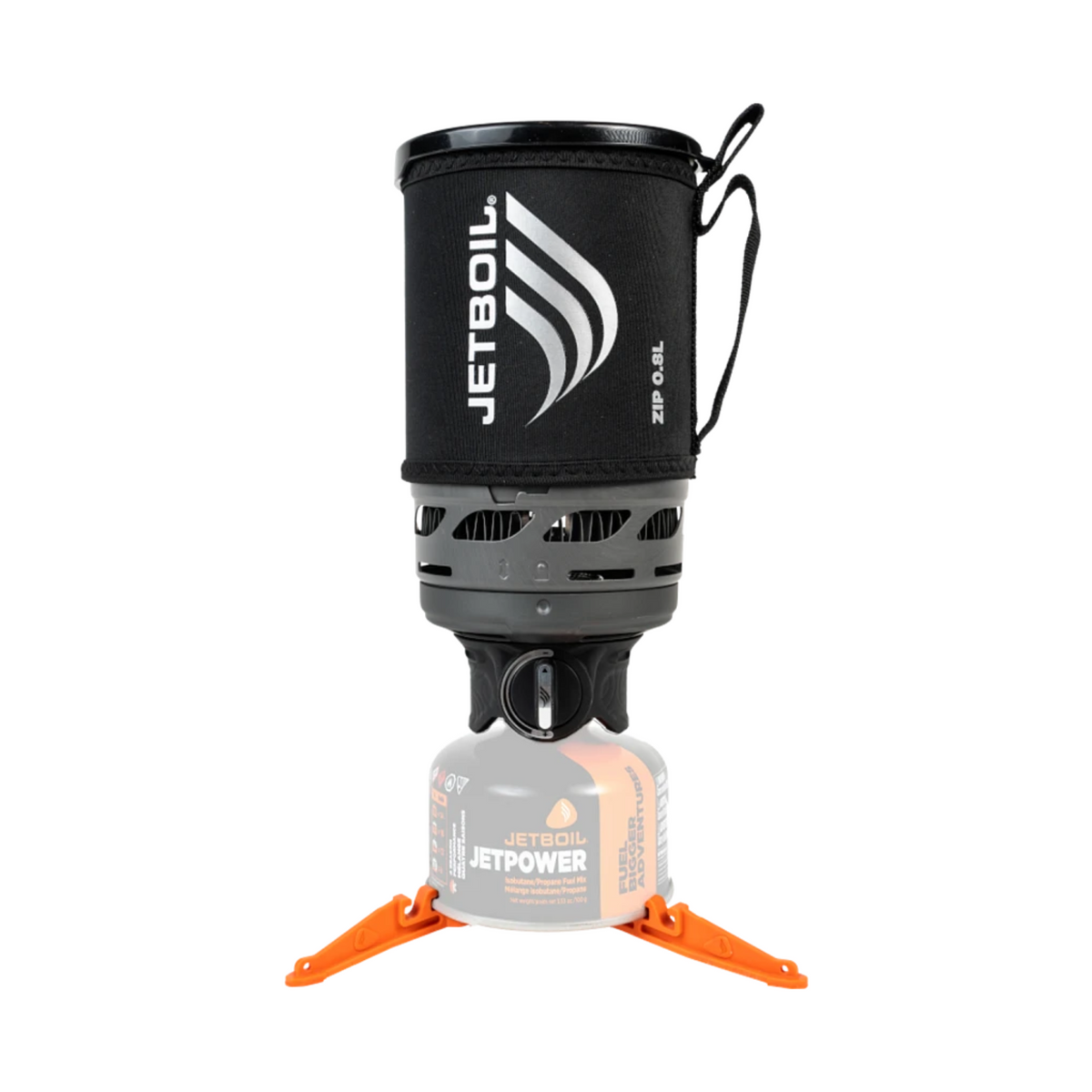 Jetboil Zip Fast Boil System, fornello a gas per campeggio e trekking, sistema di cottura personale rapido, tazza da 0.8L con coibentazione nera e stabilizzatore arancione, SU BACKPACCO.IT