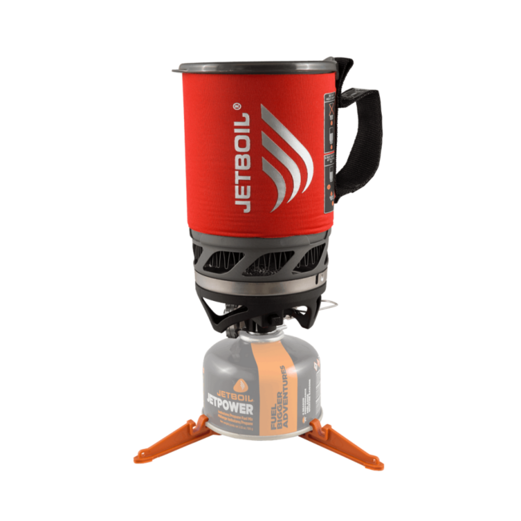 Fornello a gas JETBOIL MICROMO con sistema compatto per cottura outdoor, composto da pentola isolata e bruciatore - ideale per campeggio, trekking e avventure in montagna, su backpacco.it