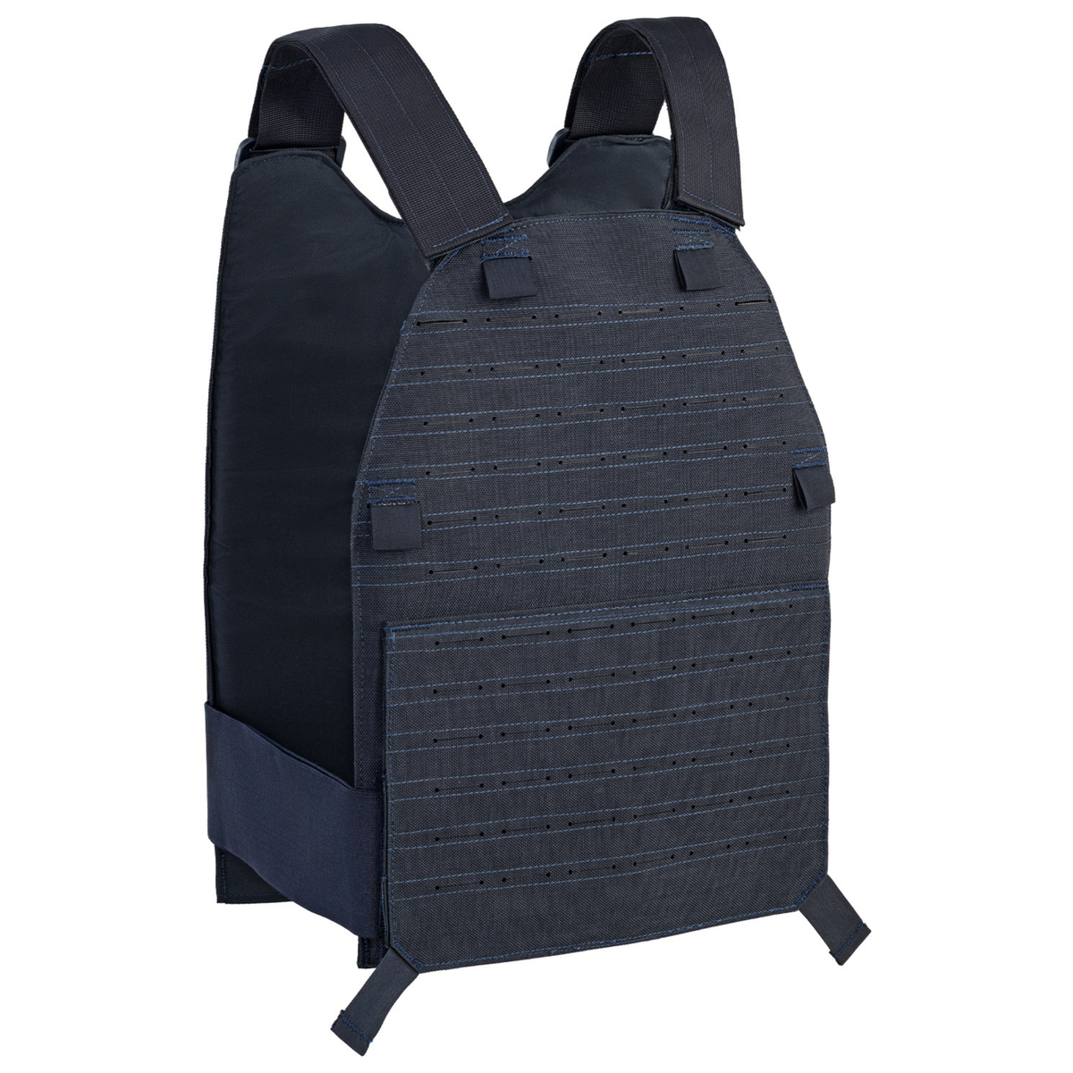 Defcon 5 Tango Plate Carrier gilet tattico con piastre balistiche Livello IIIA e anti-taglio KR1. Dotato di sistema MOLLE laser cut e spallacci regolabili. Design ergonomico e traspirante progettato per forze dell'ordine e operazioni di sicurezza professionale.