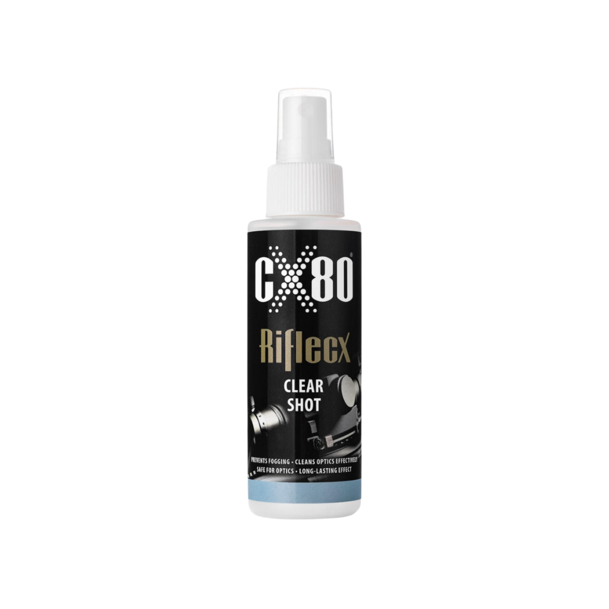 Detergente e anti-appannamento per lenti e ottiche CX 80 Riflecx Clear Shot, spray per pulizia efficace e duratura di mirini, occhiali e visori