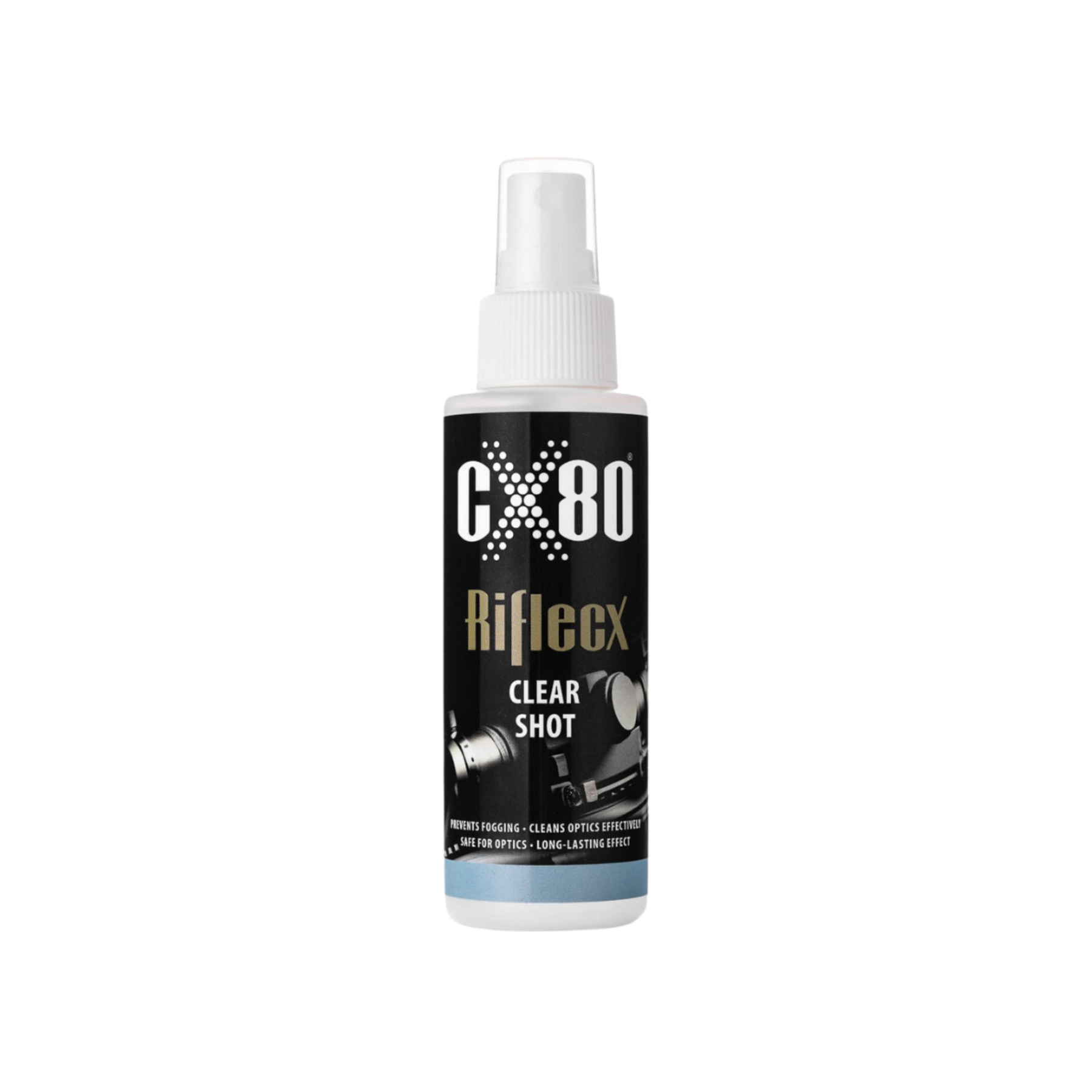 Detergente e anti-appannamento per lenti e ottiche CX 80 Riflecx Clear Shot, spray per pulizia efficace e duratura di mirini, occhiali e visori