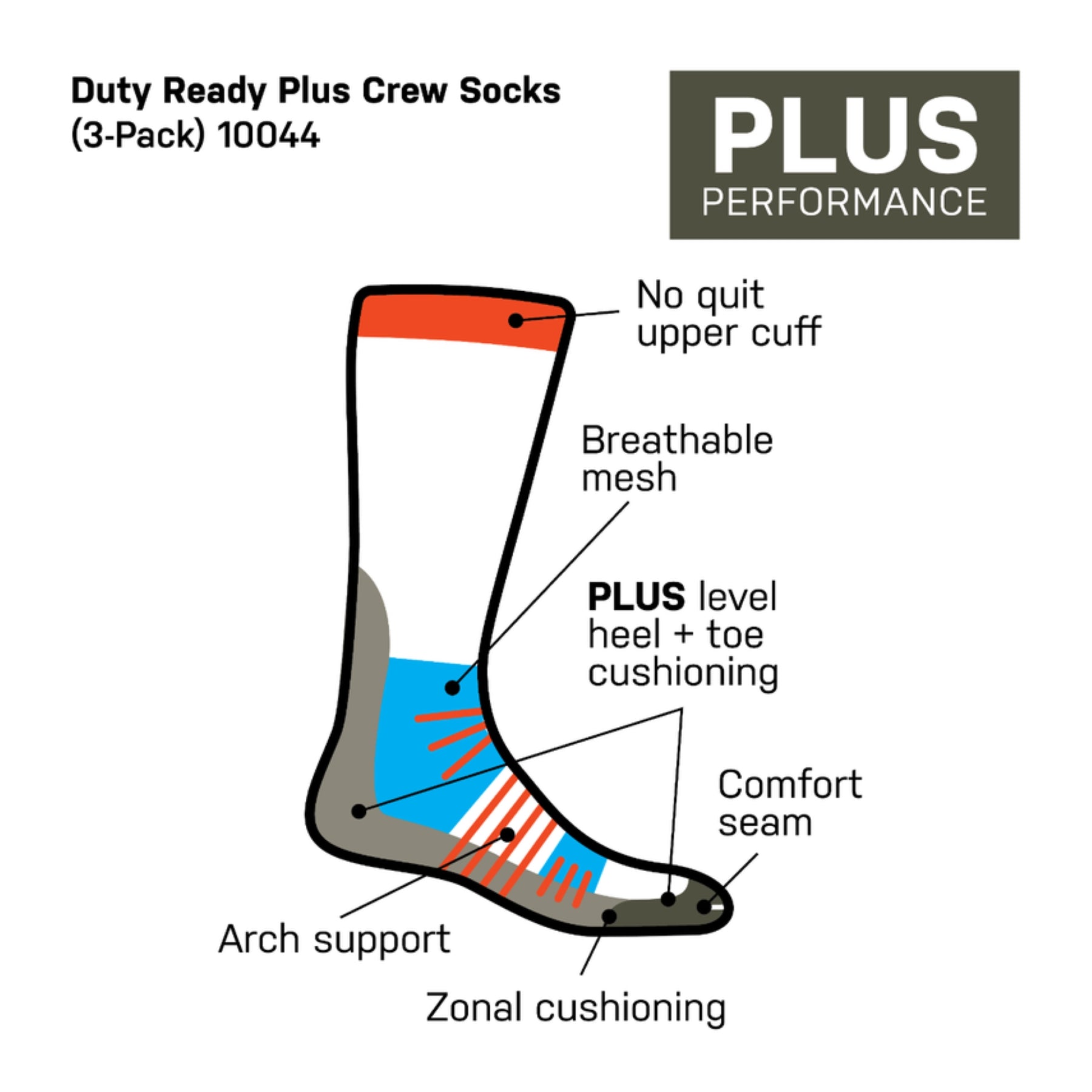 5.11 | DUTY READY PLUS CREW SOCKS - Calzini (Pack da 3)