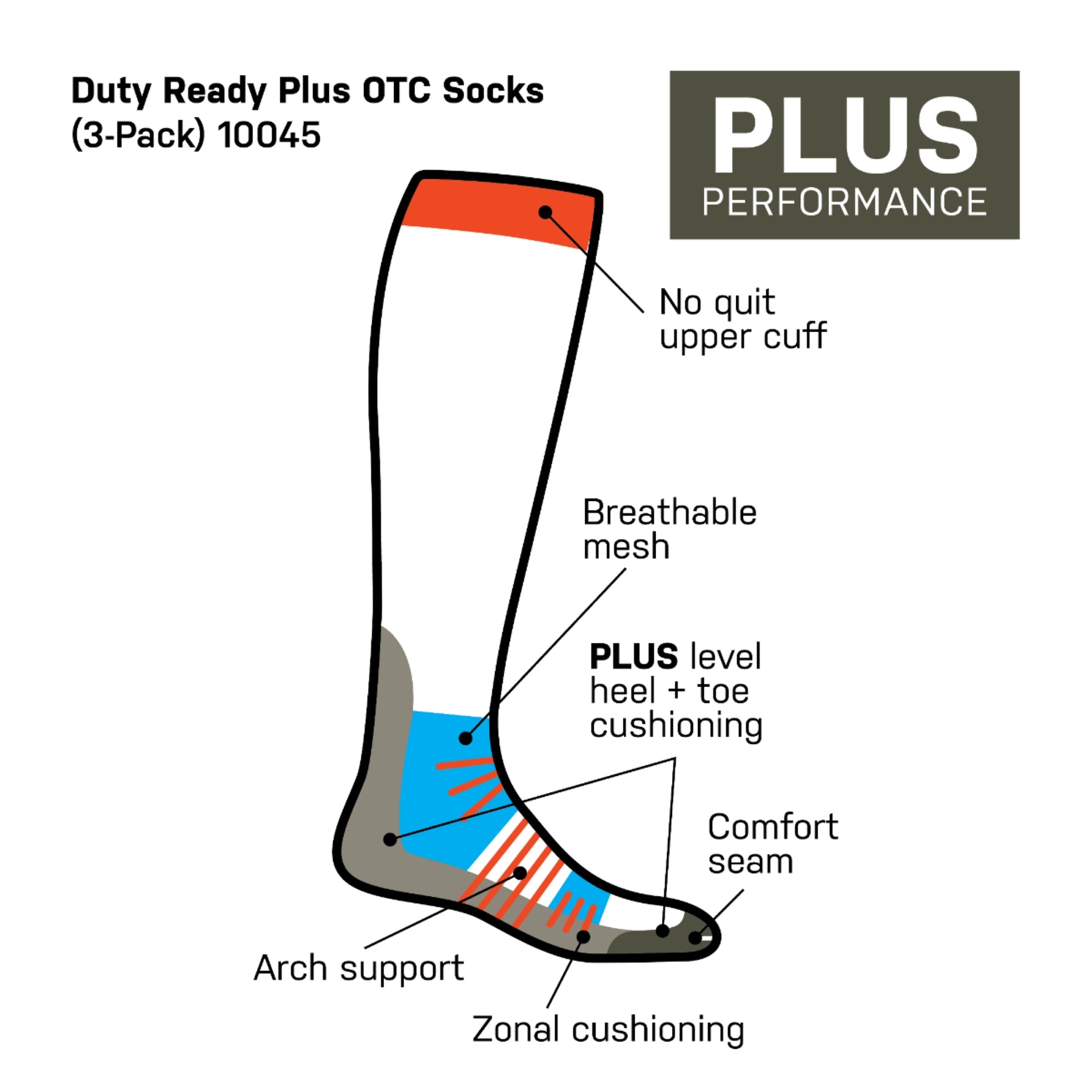 5.11 | DUTY READY PLUS OTC SOCKS - Calzini (Pack da 3)