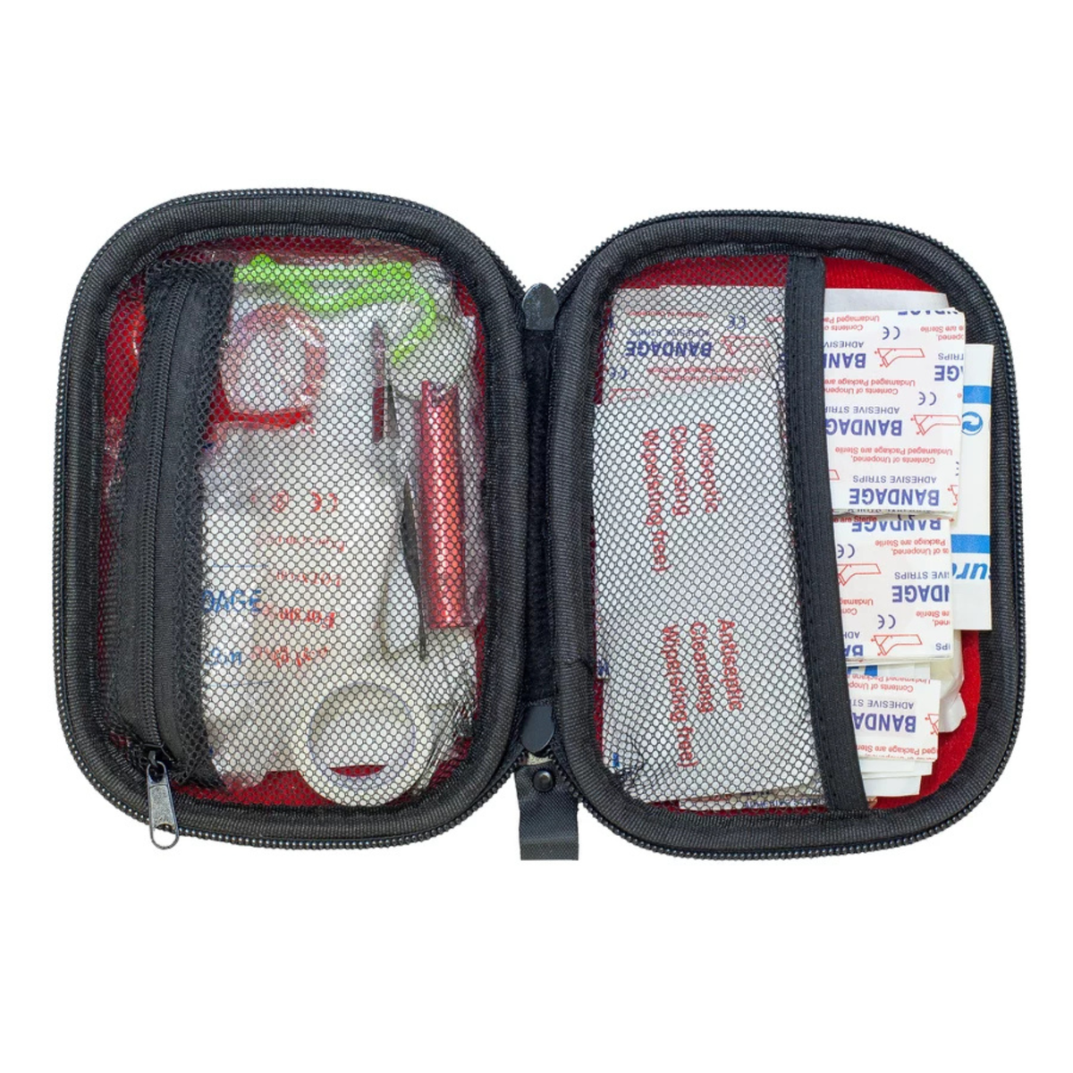 Pharmavoyage First Aid Kit Travel Pouch medica compatta e completa per il primo soccorso progettata per viaggiatori ed escursionisti dotata di custodia rigida con moschettone contenente bende cerotti forbici e antisettici ideale per campeggio auto e attività outdoor