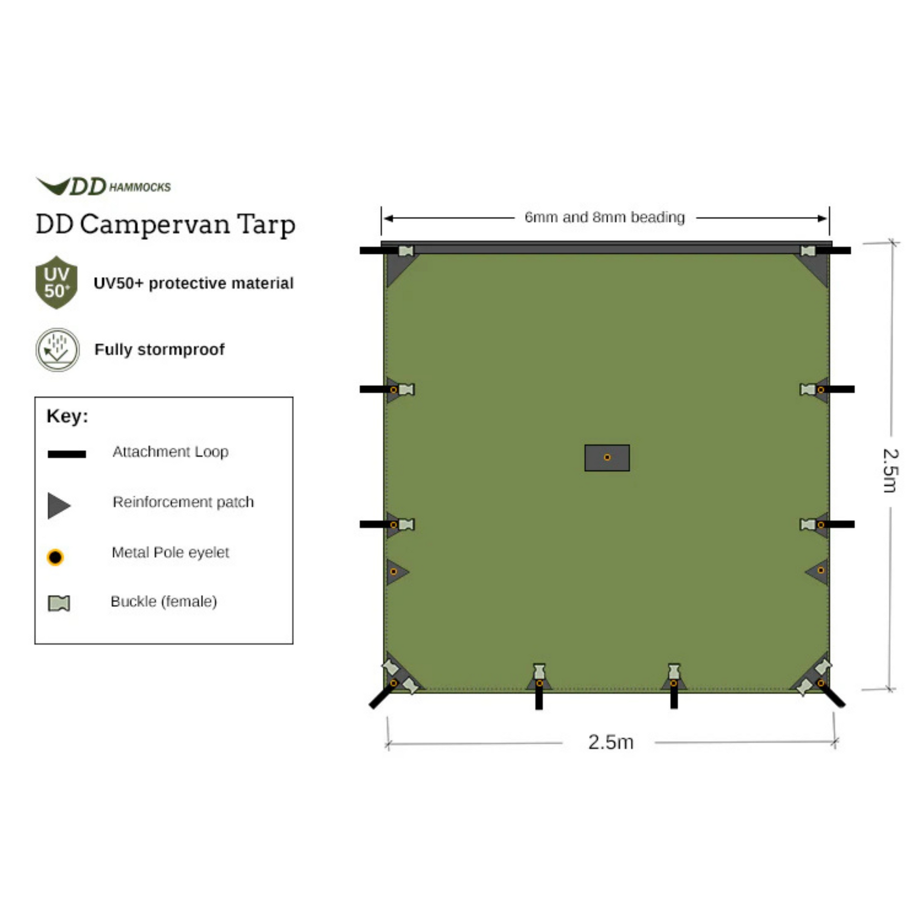 DD | CAMPERVAN TARP 2.5 X 2.5 M - Telone per camper