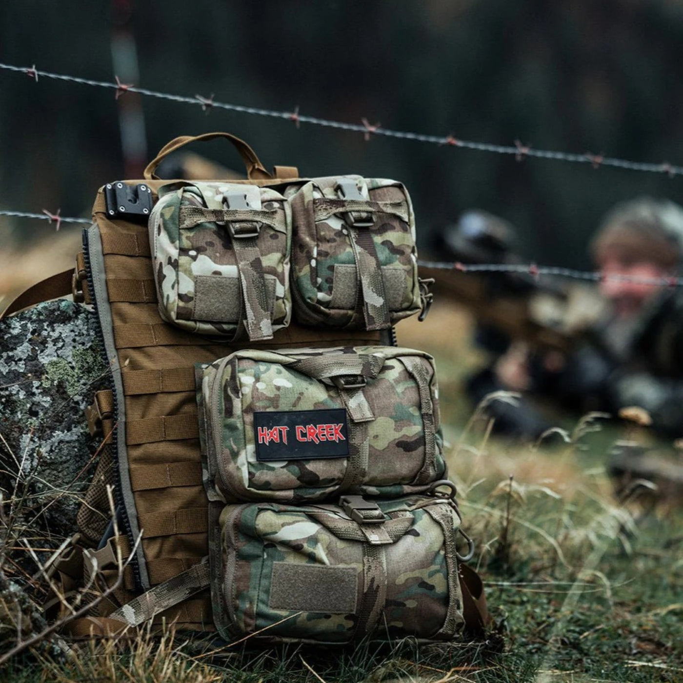 Eberlestock Mission EMOD Frame frame per sistema modulare tattico ad alta resistenza dotato di cinghie di compressione con fibbie e pannello posteriore interamente rivestito di passanti con sistema MOLLE PALS per aggancio accessori outdoor e bushcraft.
