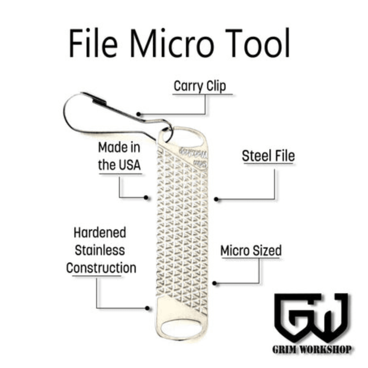GRIM WORKSHOP | FILE MICRO TOOL - Portachiavi con lima - BackPacco - BP-GRIM-GWFILEZIP