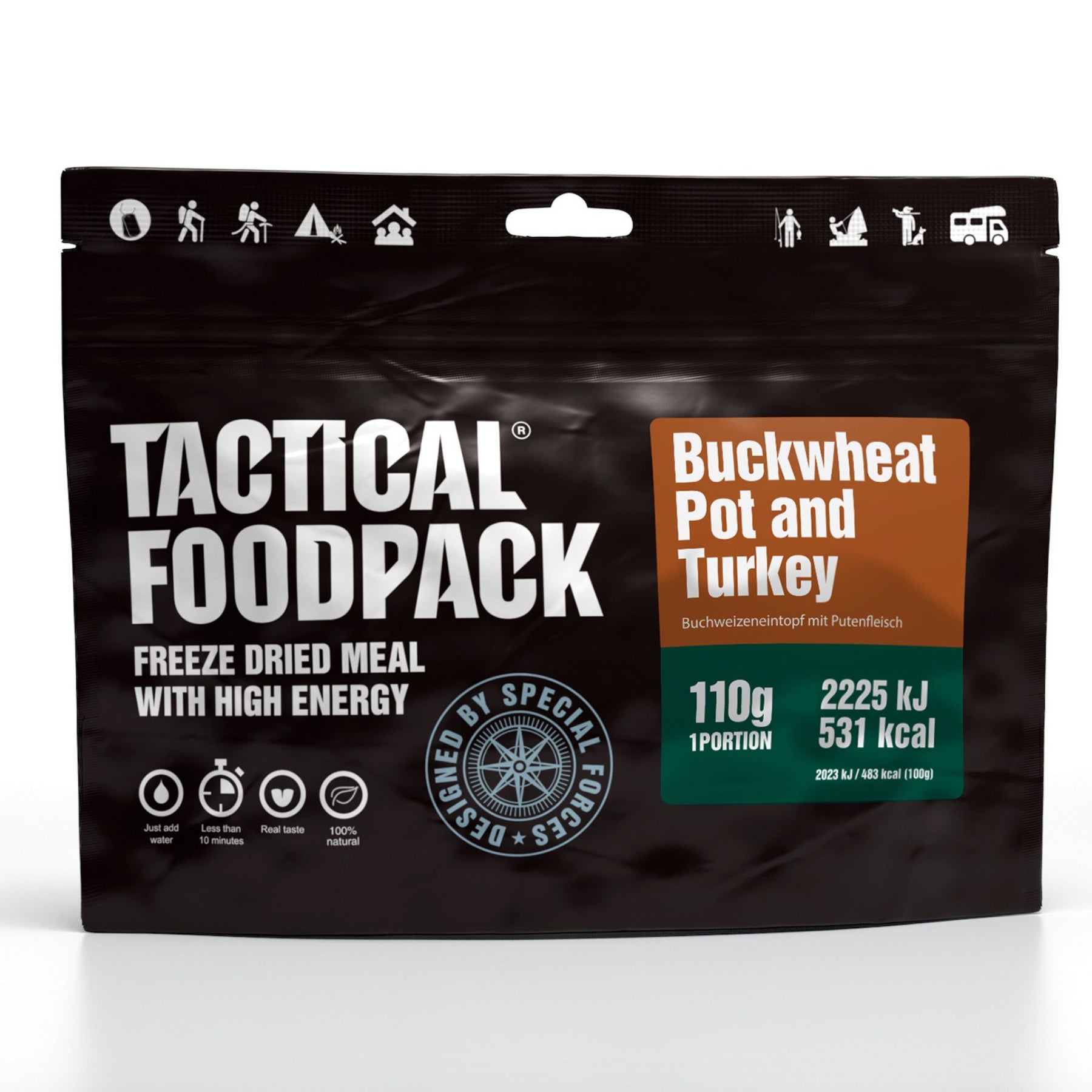 Tactical Foodpack | Buckwheat Pot and Turkey 110g - Stufato di tacchino e grano saraceno