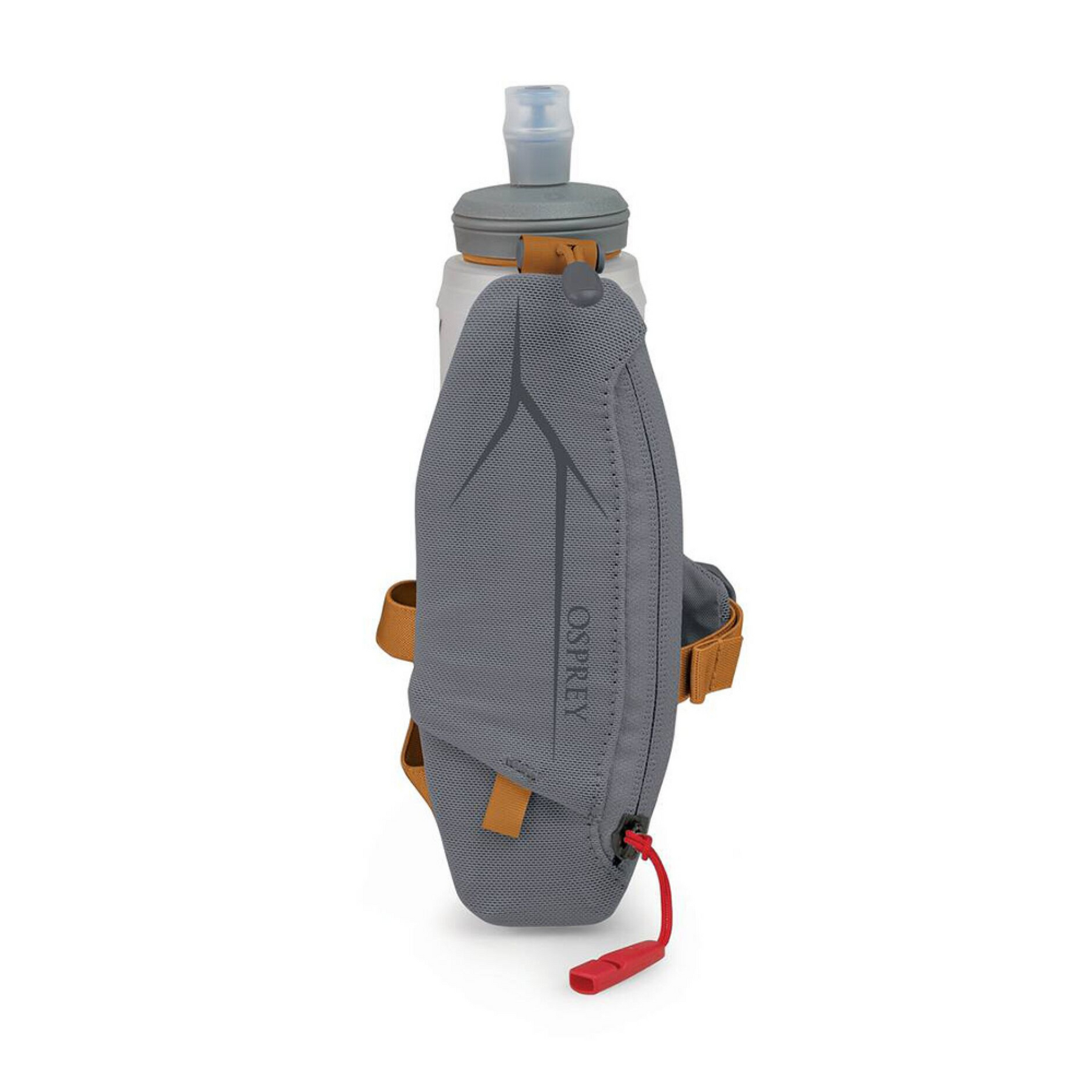 Osprey Duro/Dyna Handheld Flask, borraccia collassabile con impugnatura ergonomica, valvola a morso e tasca con zip, ideale per trail running, escursioni e attività outdoor leggere, su backpacco.it