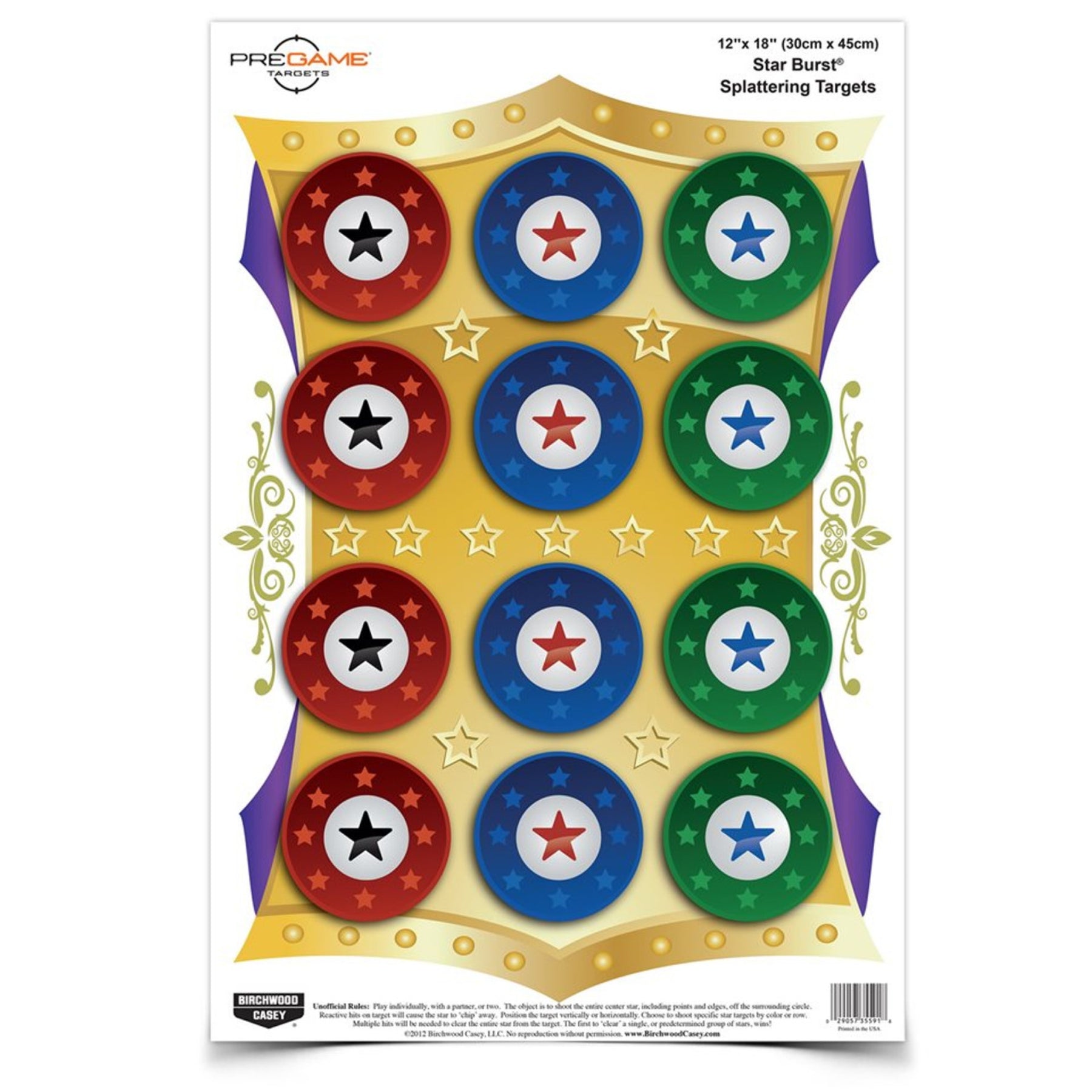 BIRCHWOOD CASEY | PREGAME STAR BURST 12" X 18" - Bersagli reattivi