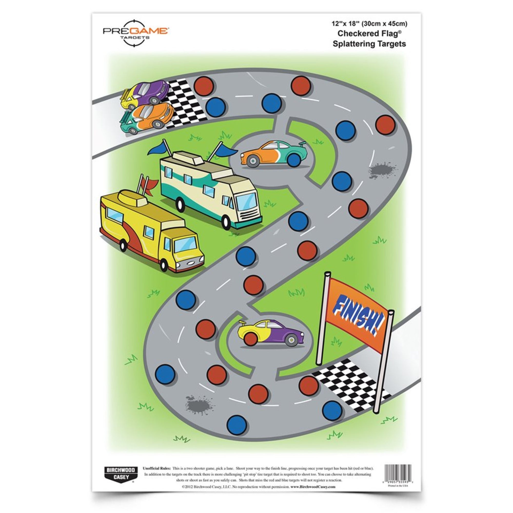 Birchwood Casey Pregame Bersagli Anatra A Colori 12x18 Pollici, Confezione Da 8, Codice 35407, Made In USA