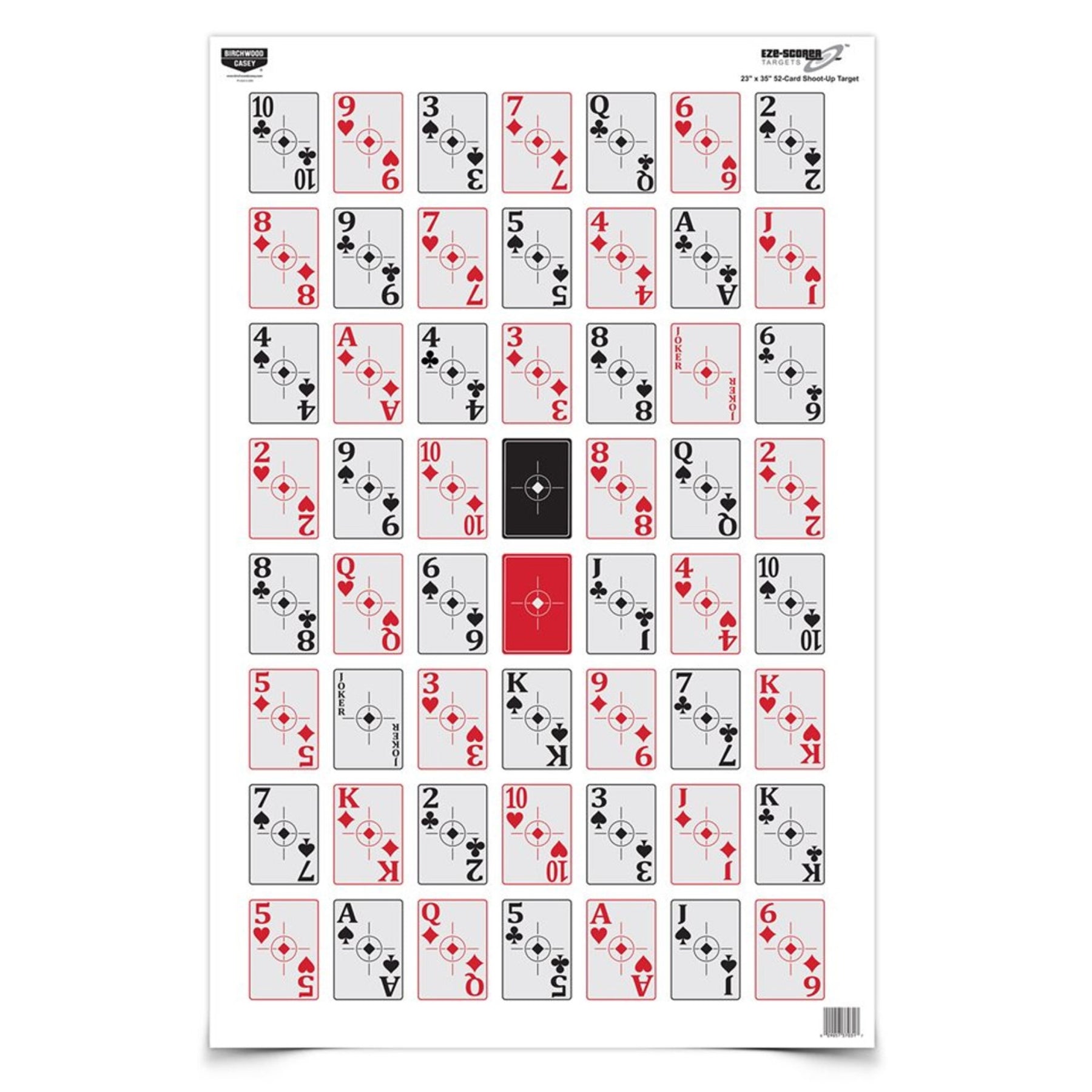 BIRCHWOOD CASEY | EZE-SCORER 52-CARD SHOOT-UP 23" X 35" - Bersagli