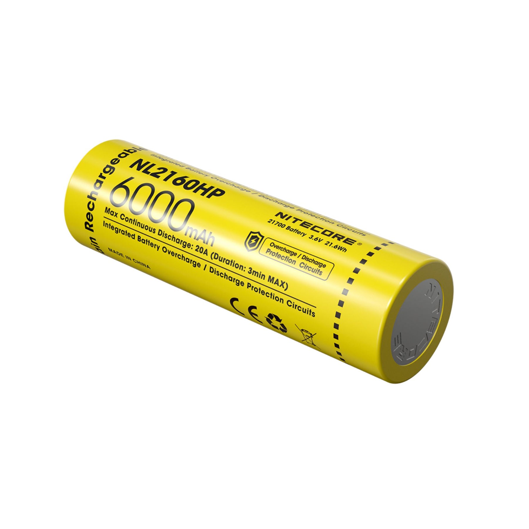 NITECORE | NL2160HP - Batteria Li-ion 21700 da 6000 mAh