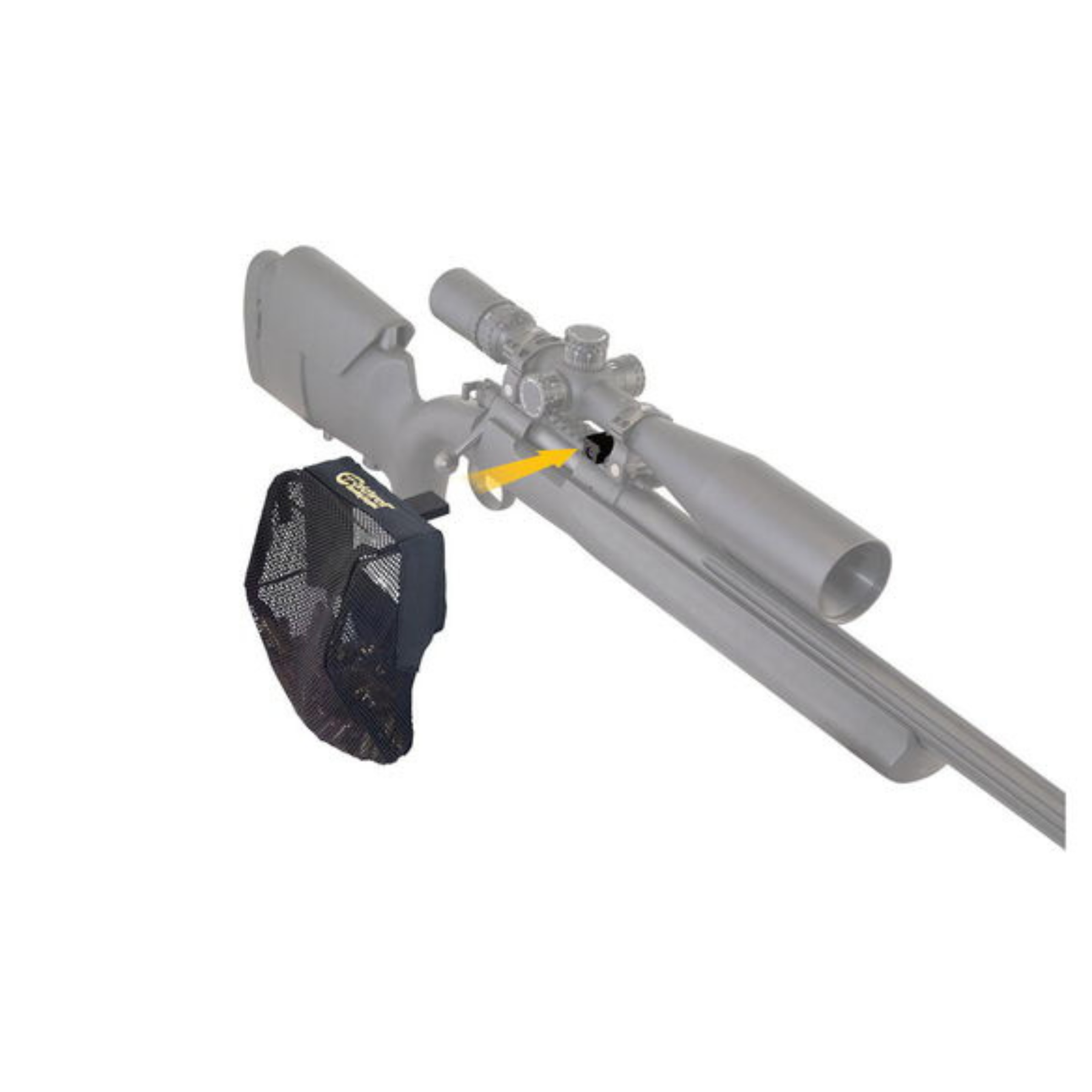 Caldwell AR Pic Rail Brass Catcher, rete nera cattura bossoli in nylon con attacco Picatinny per fucili, accessorio per tiro sportivo e ricarica munizioni, SU BACKPACCO.IT