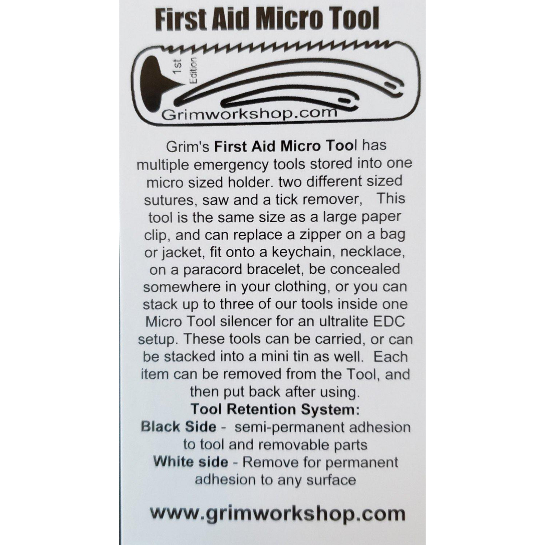 GRIM WORKSHOP |FIRST AID MICRO TOOL - Portachiavi con ago da sutura