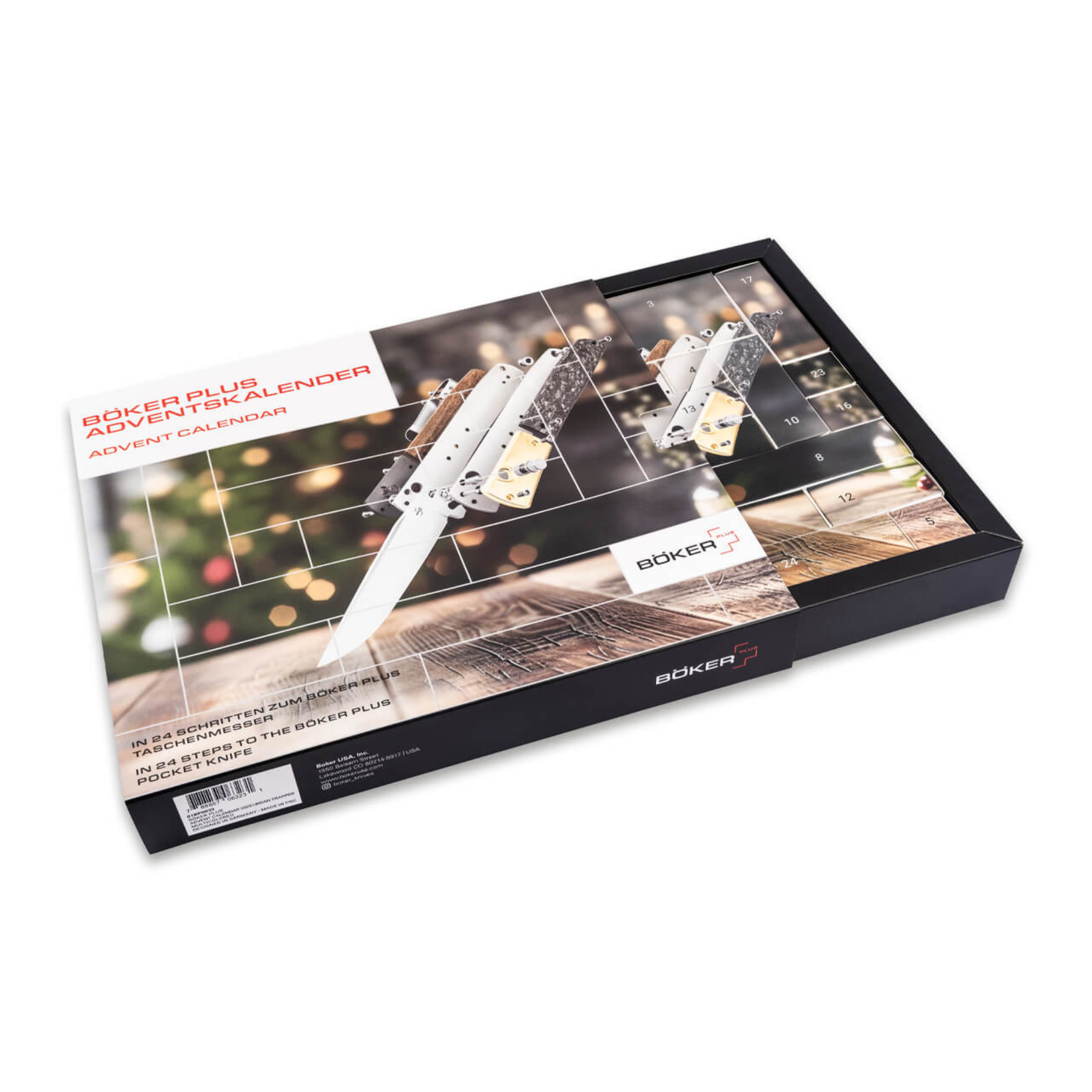 Böker Plus Adventskalender 2025 Urban Trapper, calendario dell'avvento per coltelli, kit per costruire un coltello, idea regalo per appassionati di coltelleria, SU BACKPACCO.IT