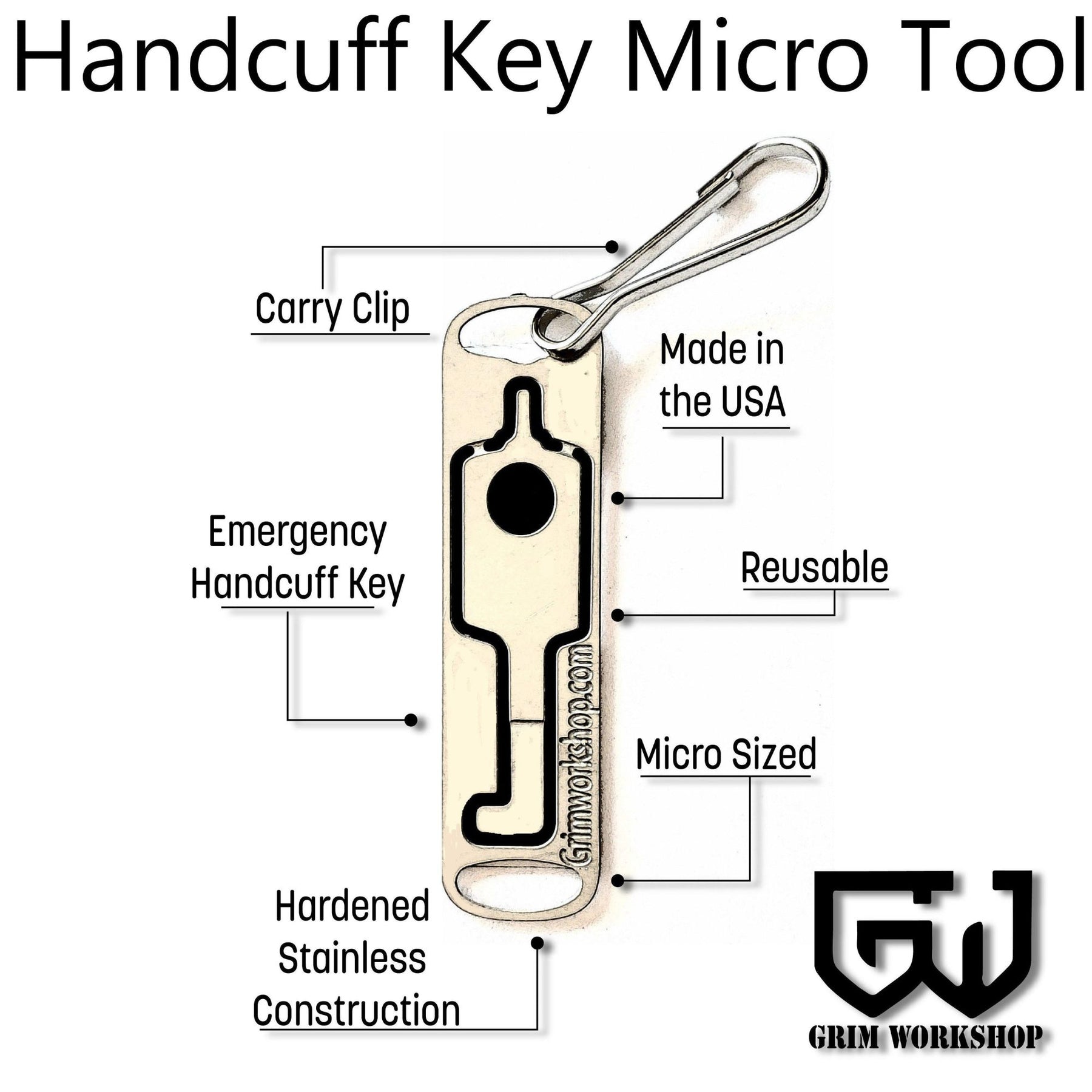GRIM WORKSHOP | HANDCUFF KEY MICRO TOOL - Portachiavi con chiave manetta