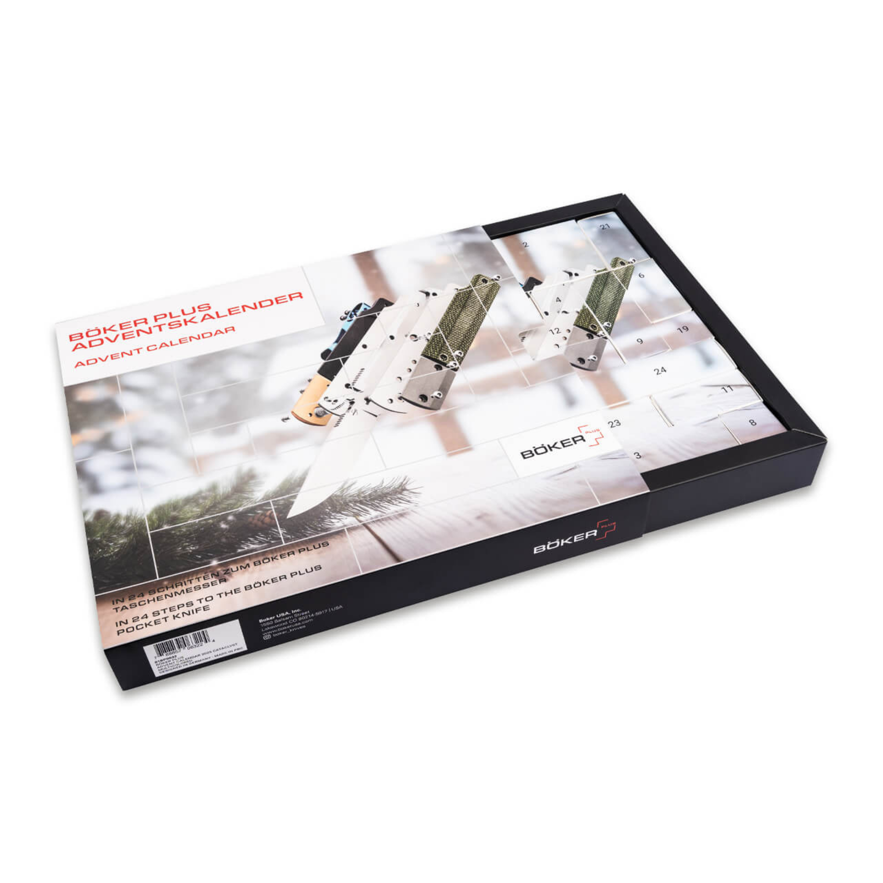 Böker Plus Adventskalender 2025 Cataclyst, calendario dell'avvento per coltelli, kit per costruire un coltello, idea regalo outdoor per appassionati Boker, SU BACKPACCO.IT