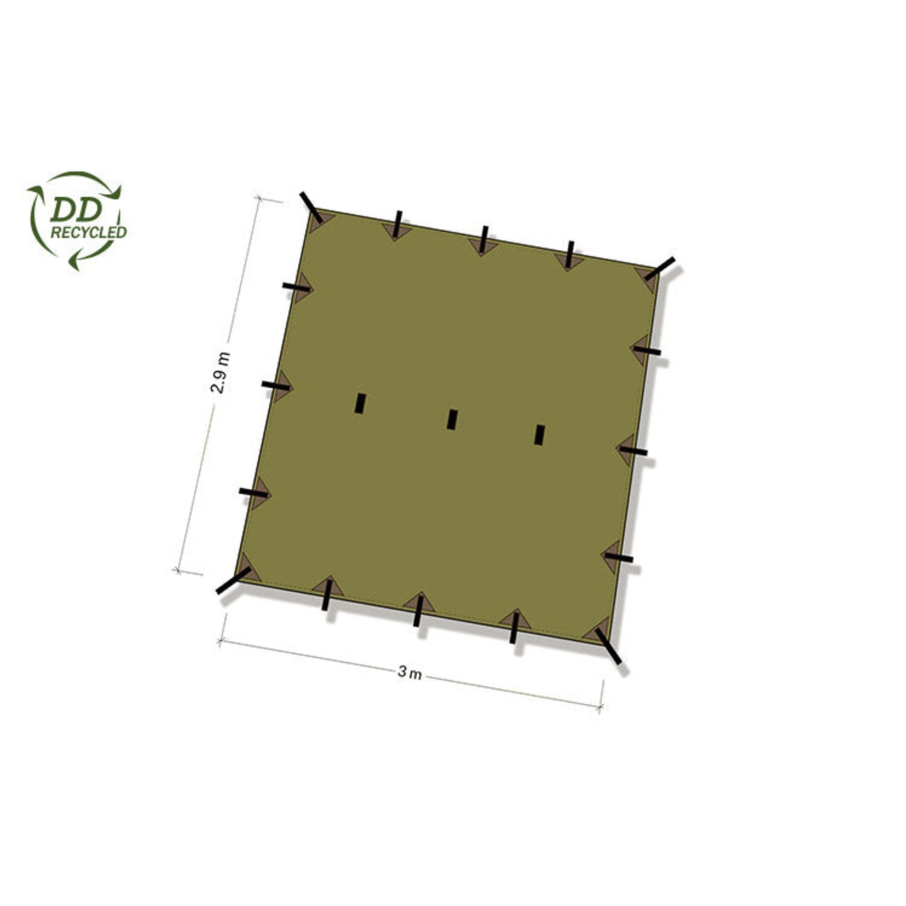 DD | RECYCLED TARP 3 X 3 METRI - Telo per camping ed escursioni