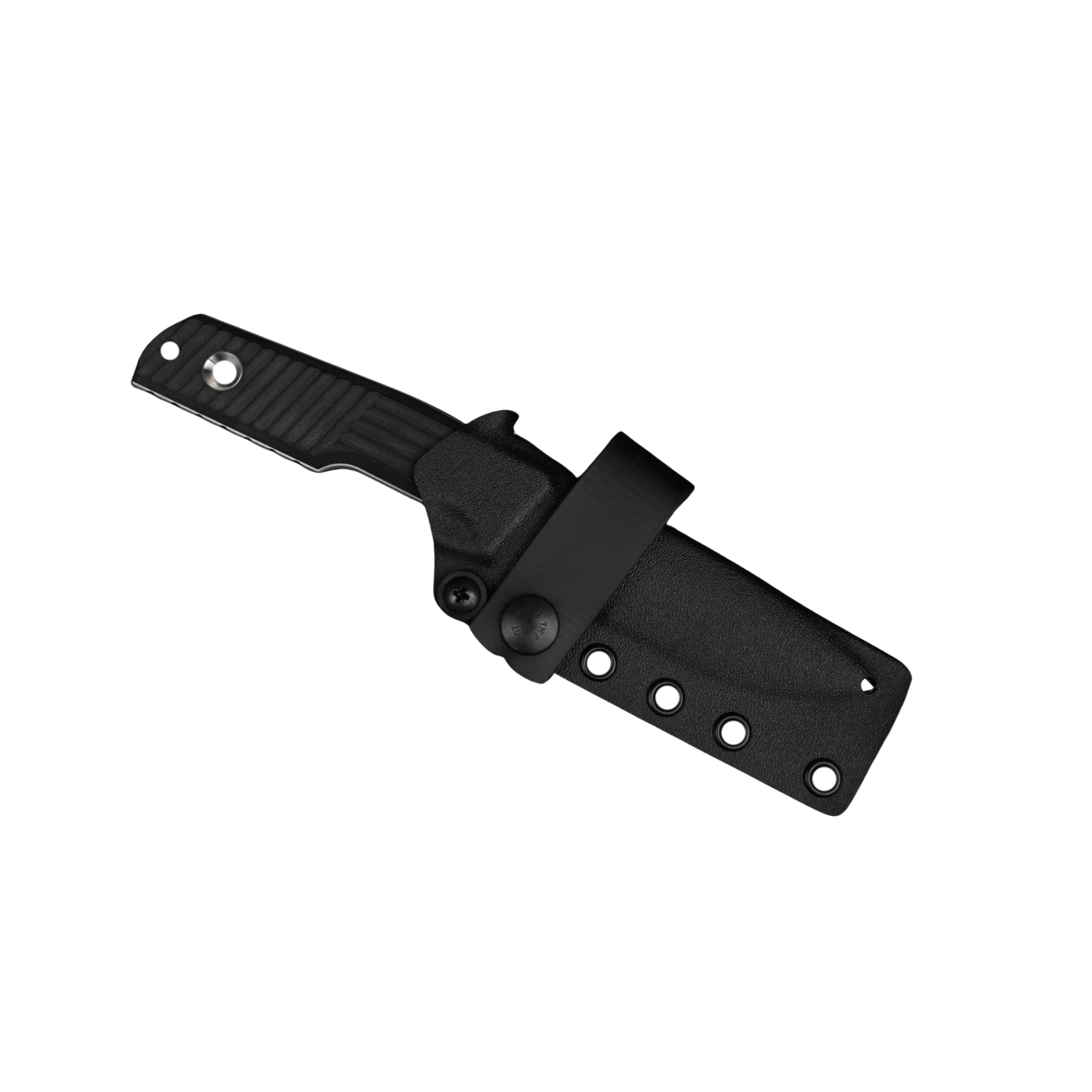 TRC Urban Tactical, coltello a lama fissa compatto con manico in G-10 nero a righe, fodero in Kydex nero, coltello EDC, su backpacco.it