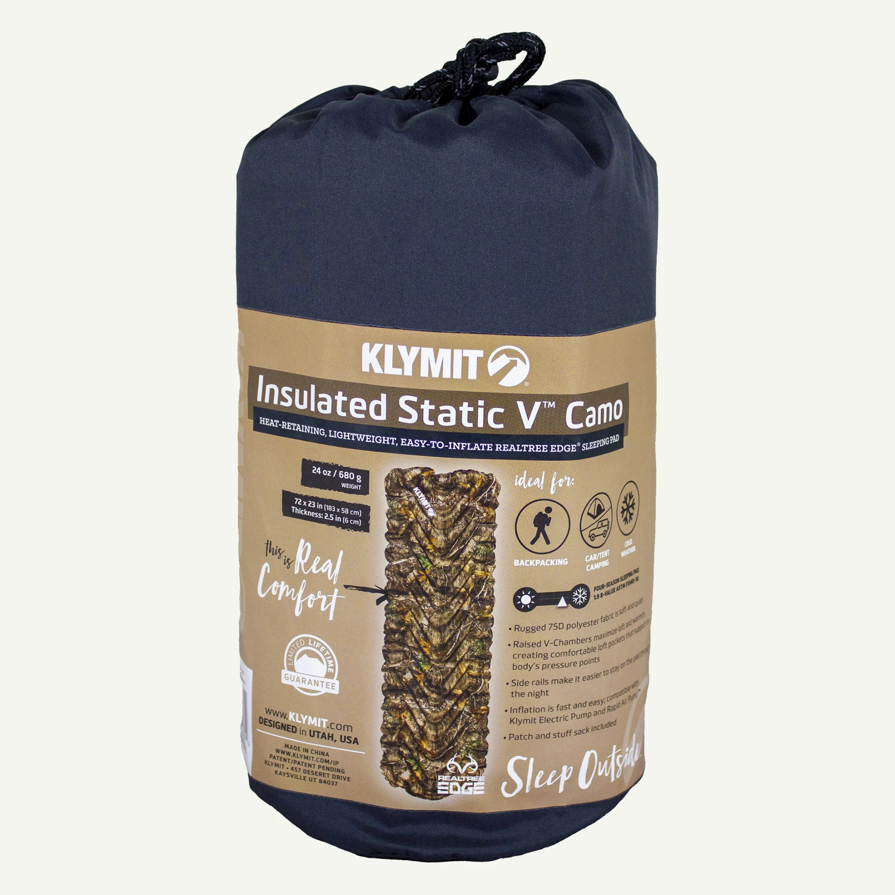 KLYMIT | INSULATED STATIC V REALTREE EDGE CAMO SLEEPING PAD - Materassino gonfiabile