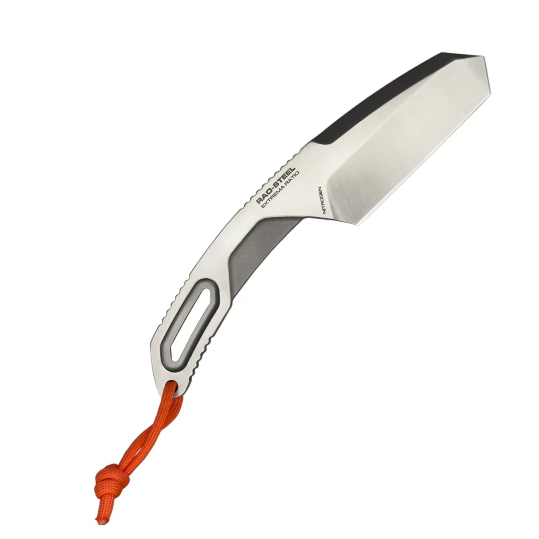 Coltello a lama fissa EXTREMA RATIO RAO STEEL con design tattico, punta tanto, e cordino in paracord - ideale per uso outdoor, su backpacco.it