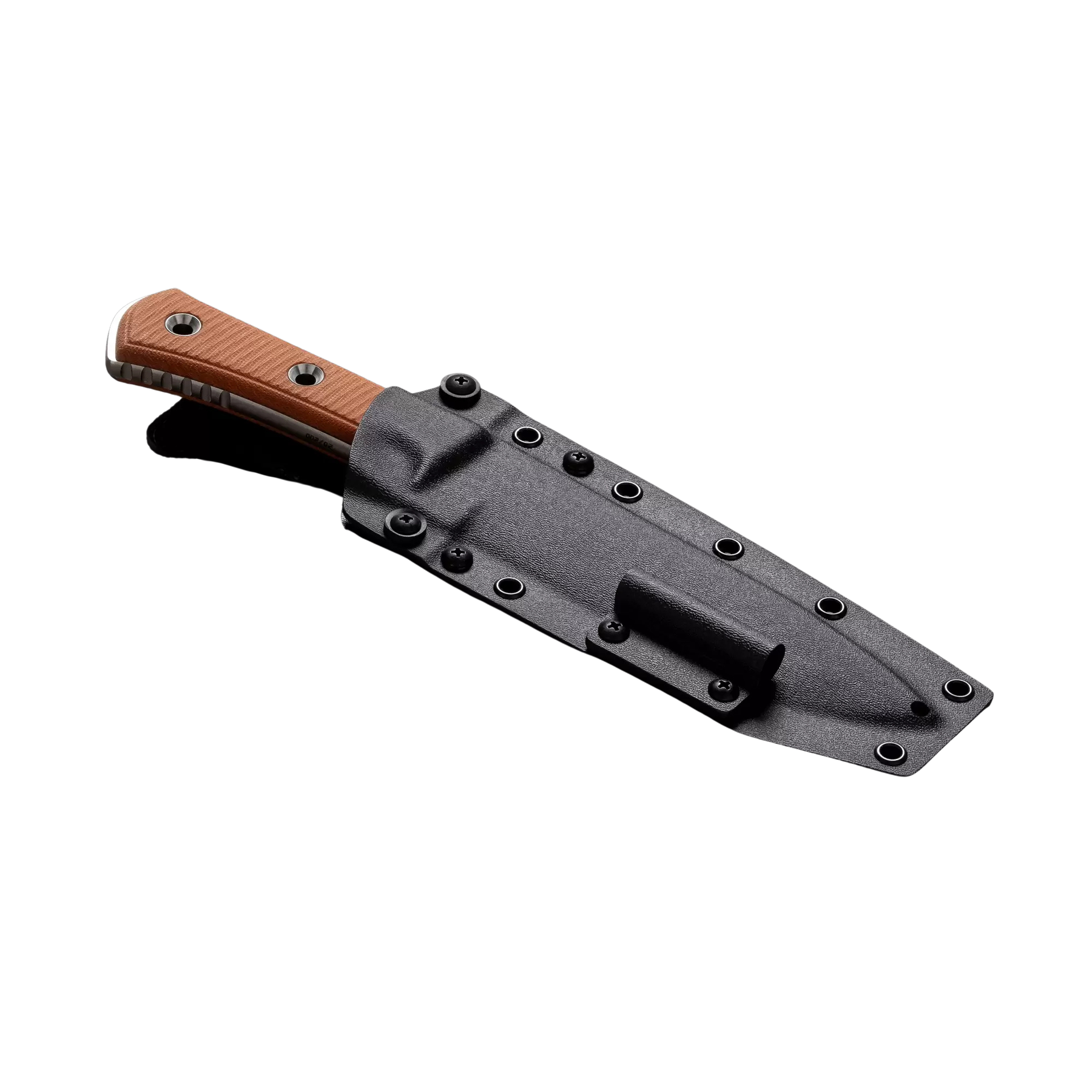 TRC Apocalypse Vanadis 4 Extra, coltello a lama fissa da sopravvivenza e outdoor, lama in acciaio Vanadis 4 Extra, manico in Micarta marrone e fodero Kydex nero