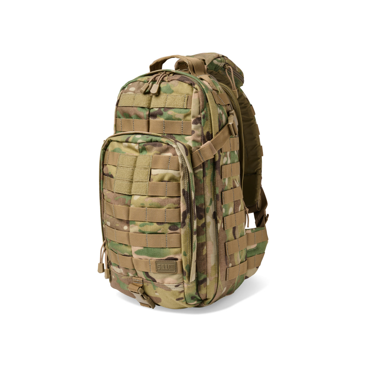 5.11 Tactical RUSH MOAB 10 Zaino monospalla ambidestro 18L in nylon 1050D. Dotato di sistema MOLLE, tasca CCW nascosta, scomparto idratazione e pouch comms su spallaccio. Compatibile Tier System per integrazione modulare. Ideale per EDC e operazioni rapide.