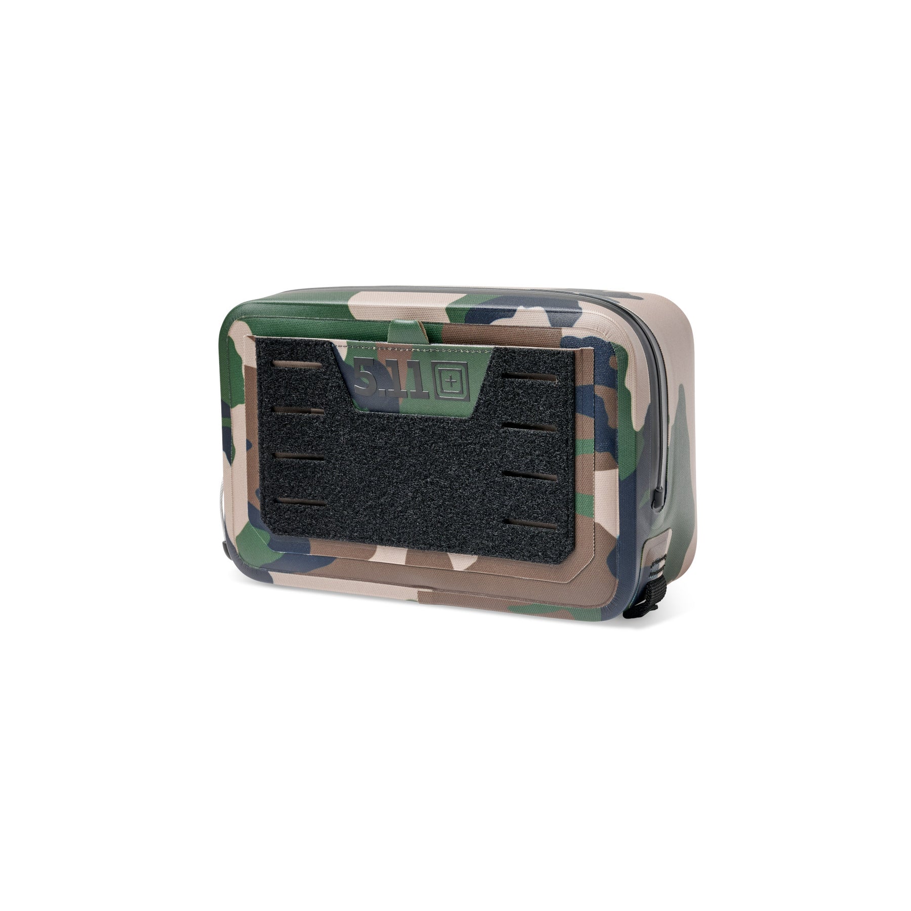 Pouch termica 5.11 ALLHAULA da 5 litri, nera, con pannello frontale in velcro e zip laterale, ideale per trasporto accessori su backpacco.it