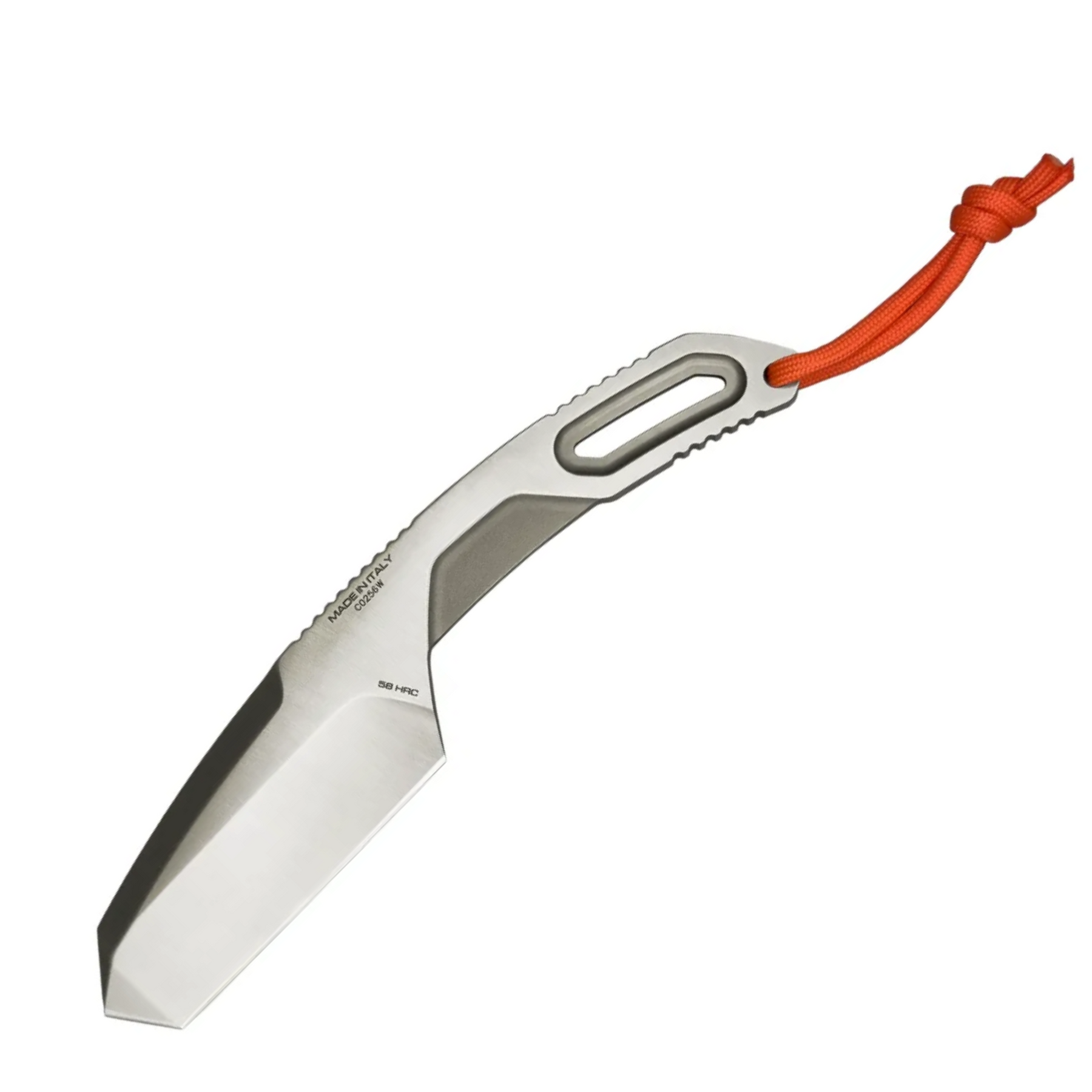 Coltello a lama fissa EXTREMA RATIO RAO STEEL con design tattico, punta tanto, e cordino in paracord - ideale per uso outdoor, su backpacco.it