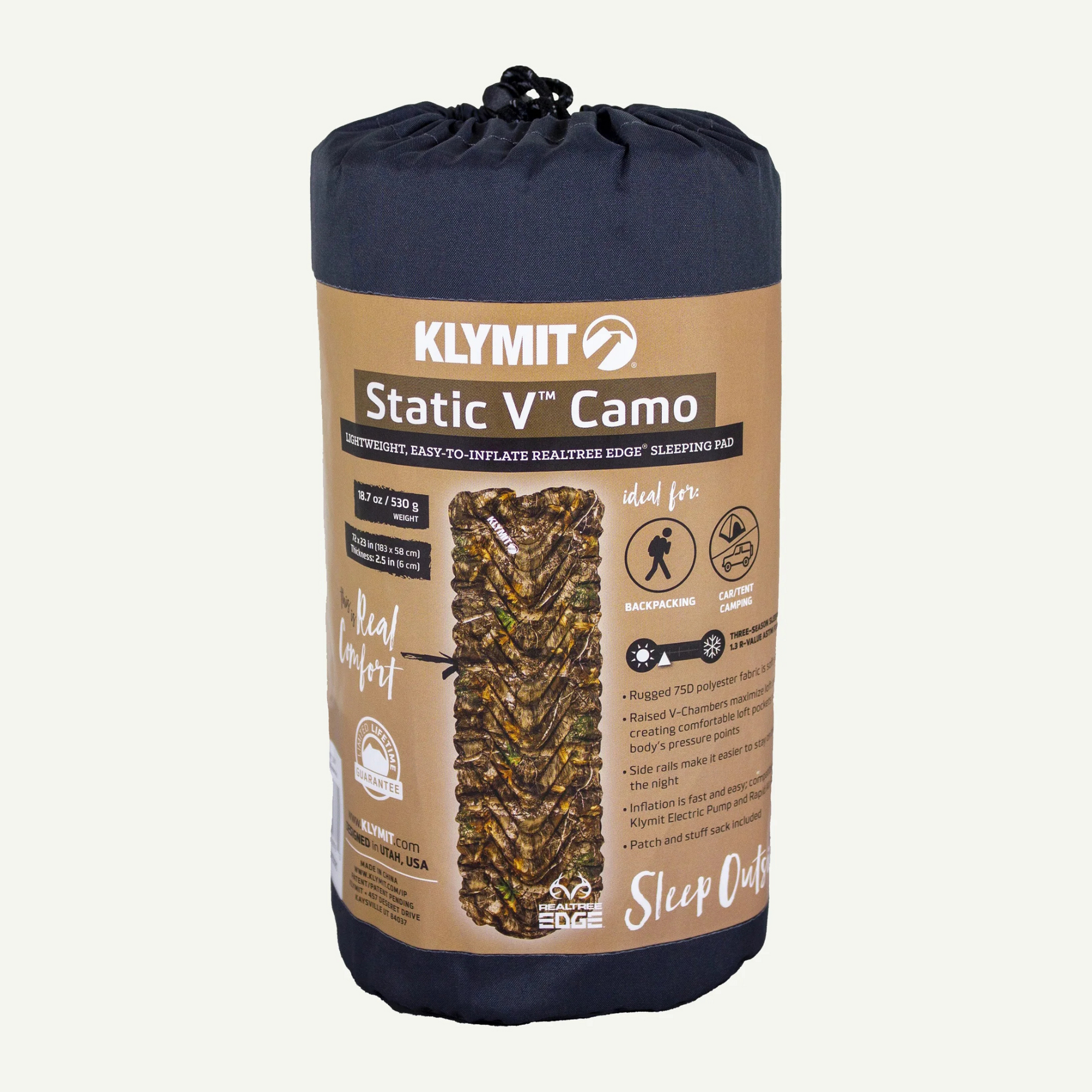 KLYMIT | STATIC V REALTREE EDGE CAMO SLEEPING PAD - Materassino gonfiabile