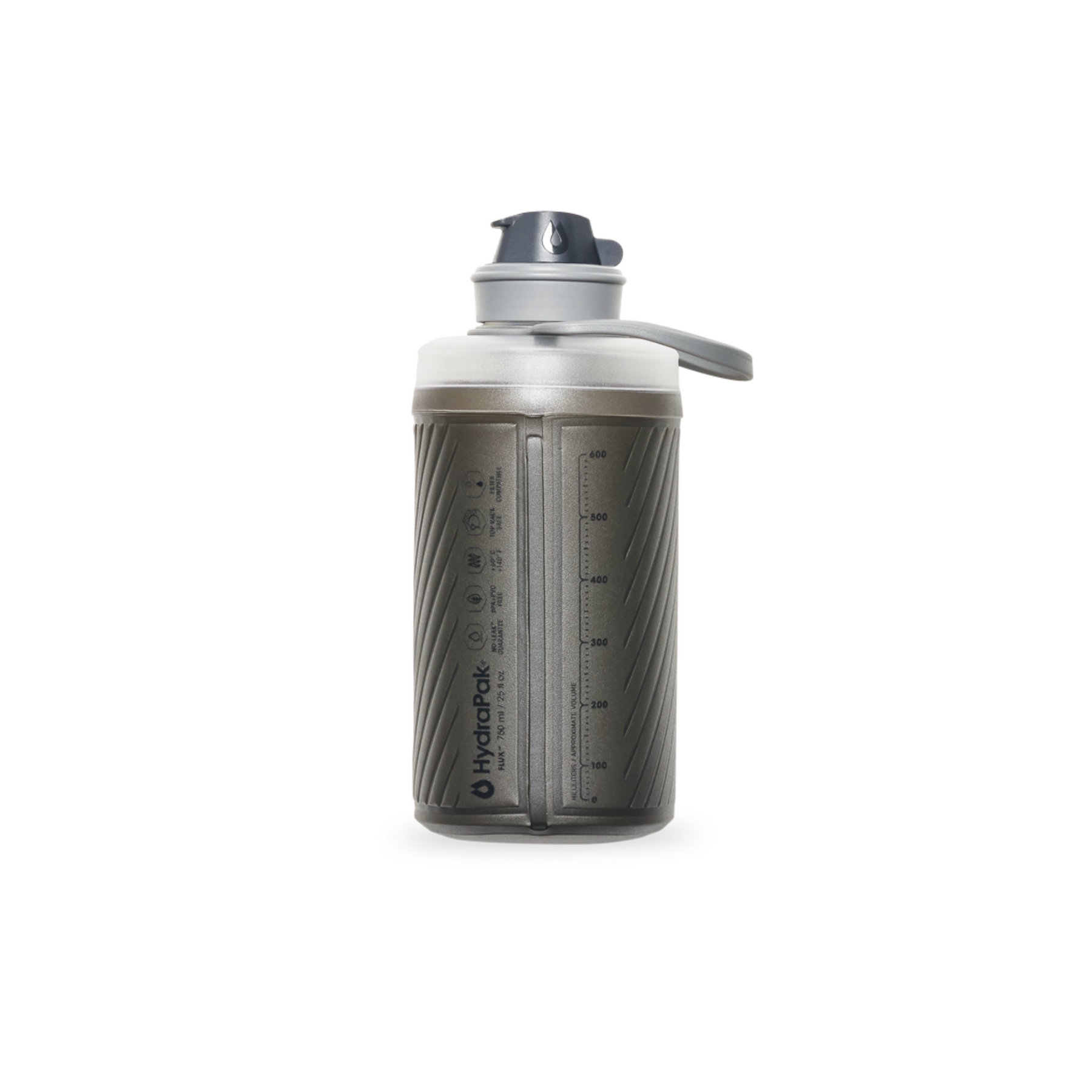 Hydrapak Flux bottiglia pieghevole con tappo, design compatto e maneggevole per sport e outdoor - disponibile su Backpacco.it