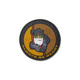 5.11 Night Rappel, patch tonda in PVC con velcro, toppa con persona con visore notturno che si cala in corda doppia (Rappel), scritta Five Eleven Always Be Ready