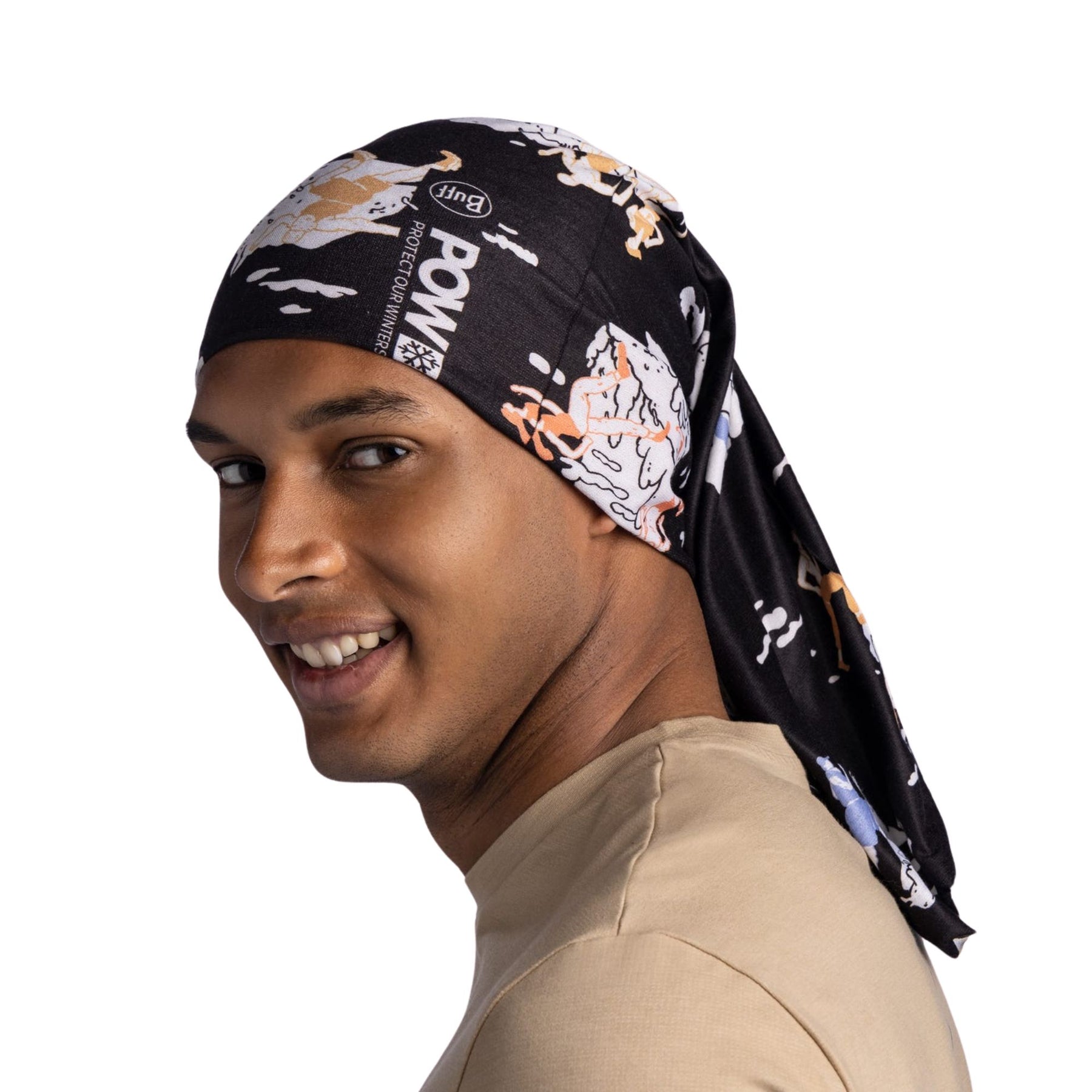 BUFF | COOLNET UV NECKWEAR - POW RUNNERS IN MOTION BLACK - Scaldacollo con protezione solare