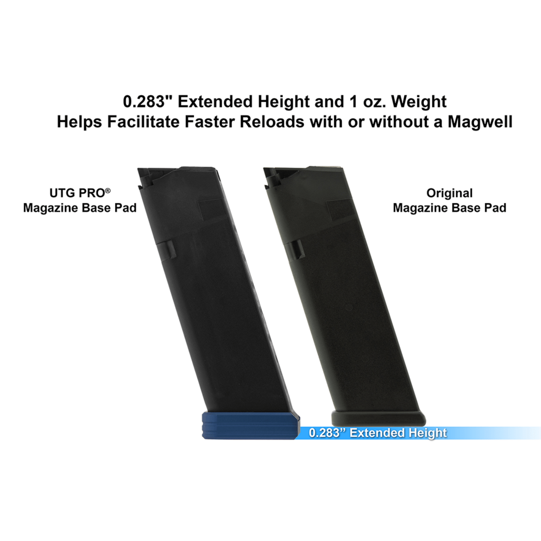 UTG | +0 BASE PAD FOR GLOCK .45 ACP/10MM OEM MAGAZINE - Pad per caricatore