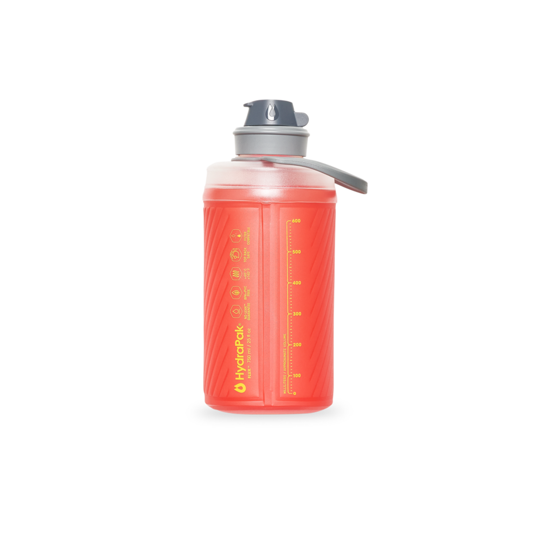 Hydrapak Flux bottiglia pieghevole con tappo, design compatto e maneggevole per sport e outdoor - disponibile su Backpacco.it