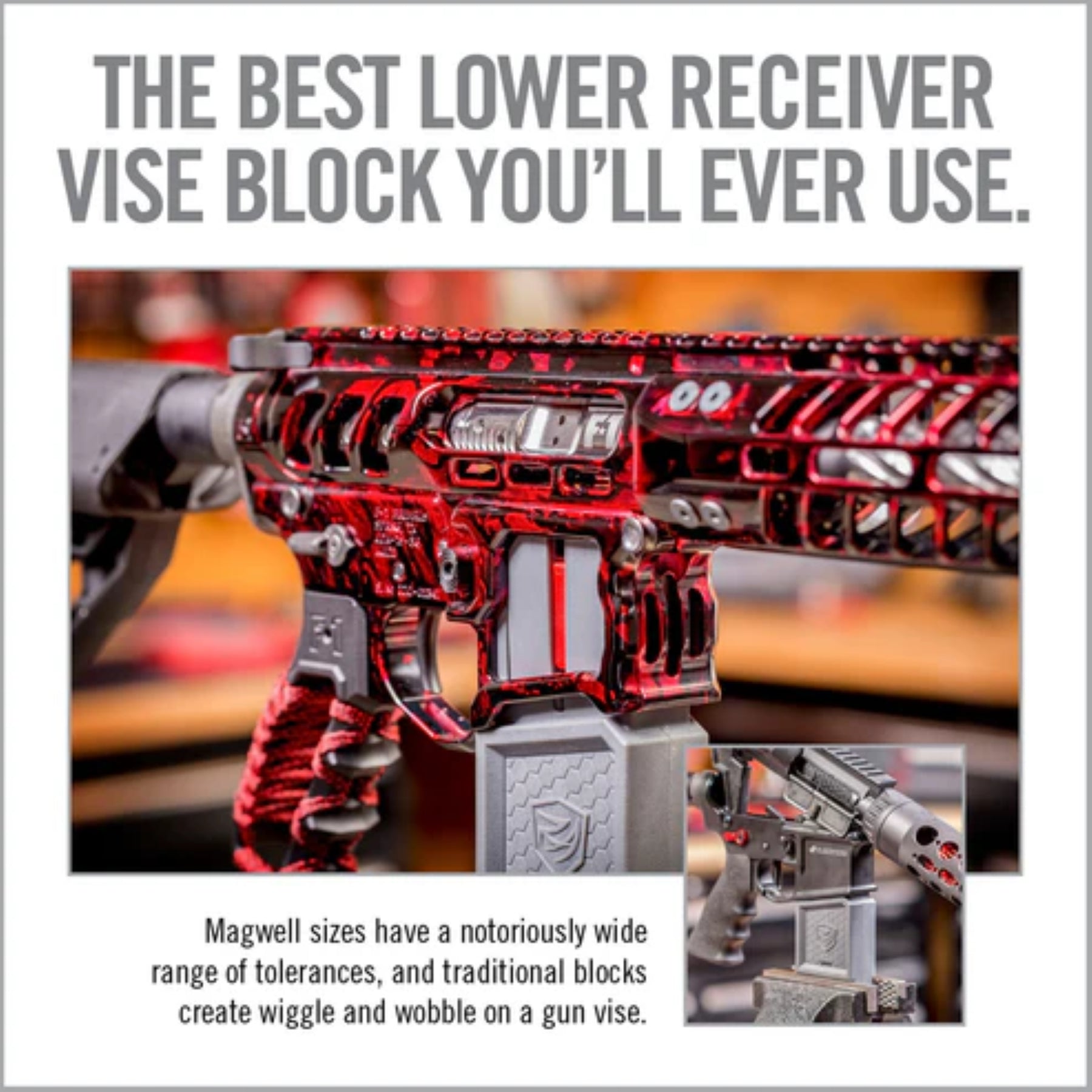 REAL AVID | SMART-FIT AR-15 VISE BLOCK WITH SLEEVE FOR AR10- Sistema di blocco per AR-15