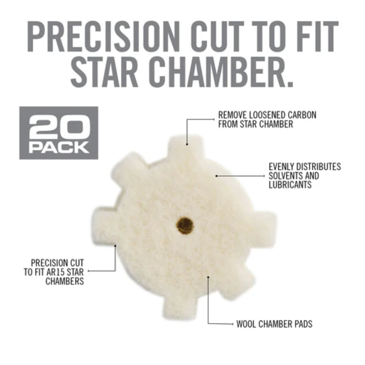 REAL AVID | AR15 STAR CHAMBER CLEANING PADS - Feltrini